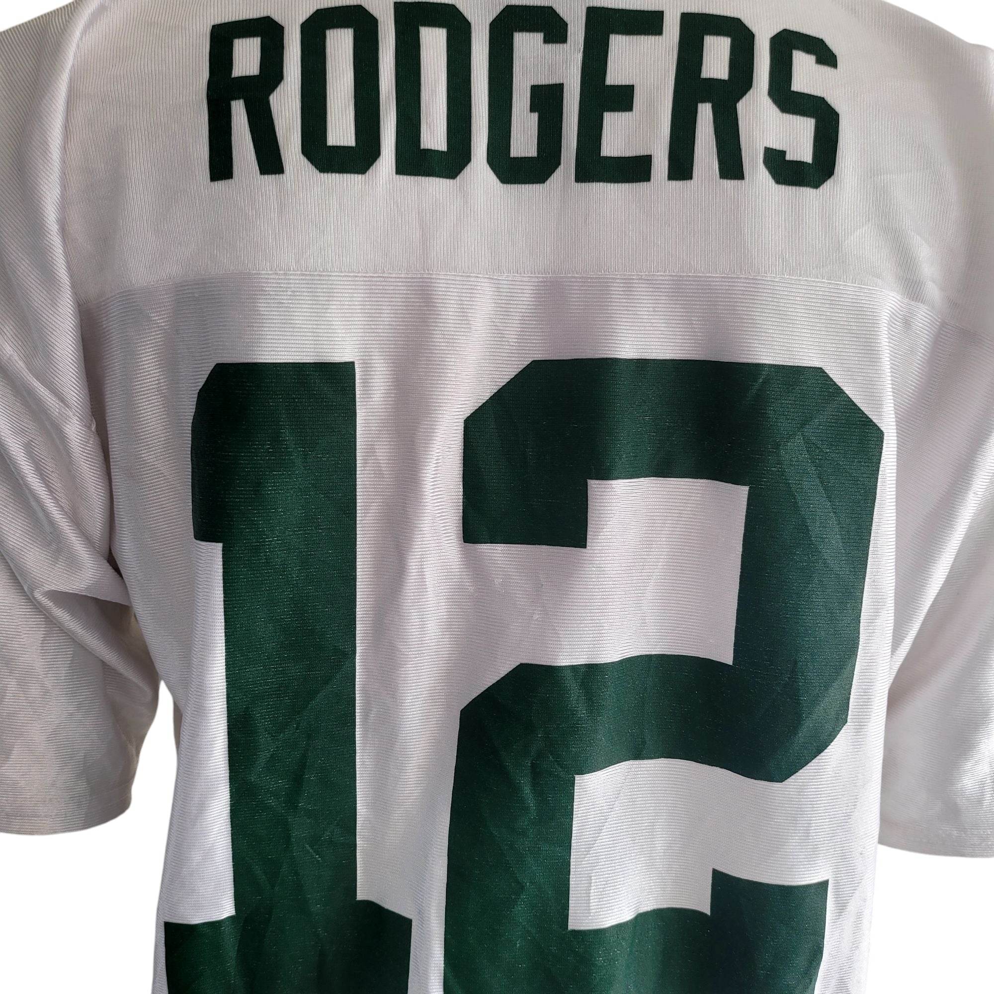 NFL Team Apparel Green Bay Packers Aaron Rodgers 12 Jersey – White – Size L - USASTARFASHION