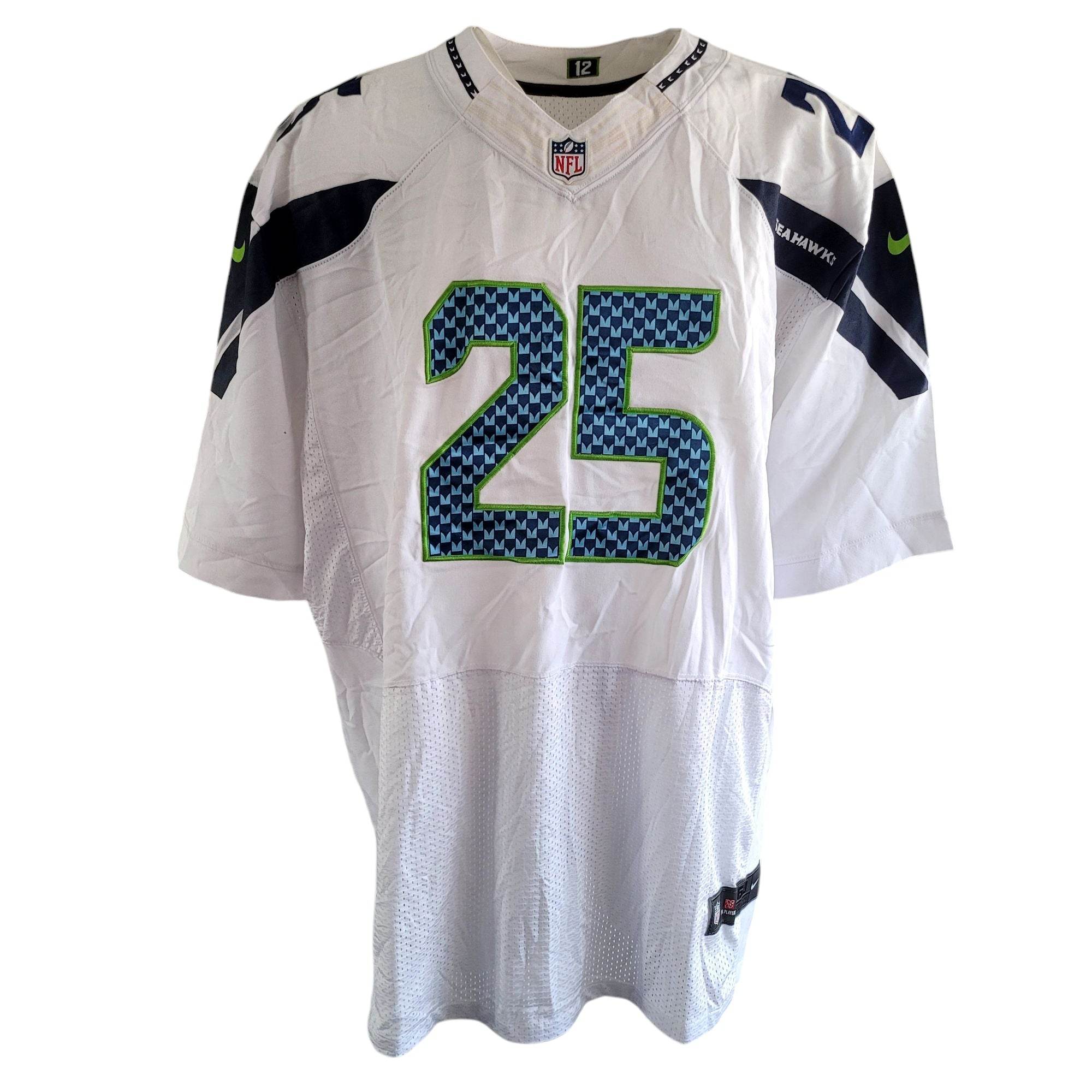 Nike On Field Richard Sherman 25 Seattle Seahawks Jersey – White – Size 60 - USASTARFASHION