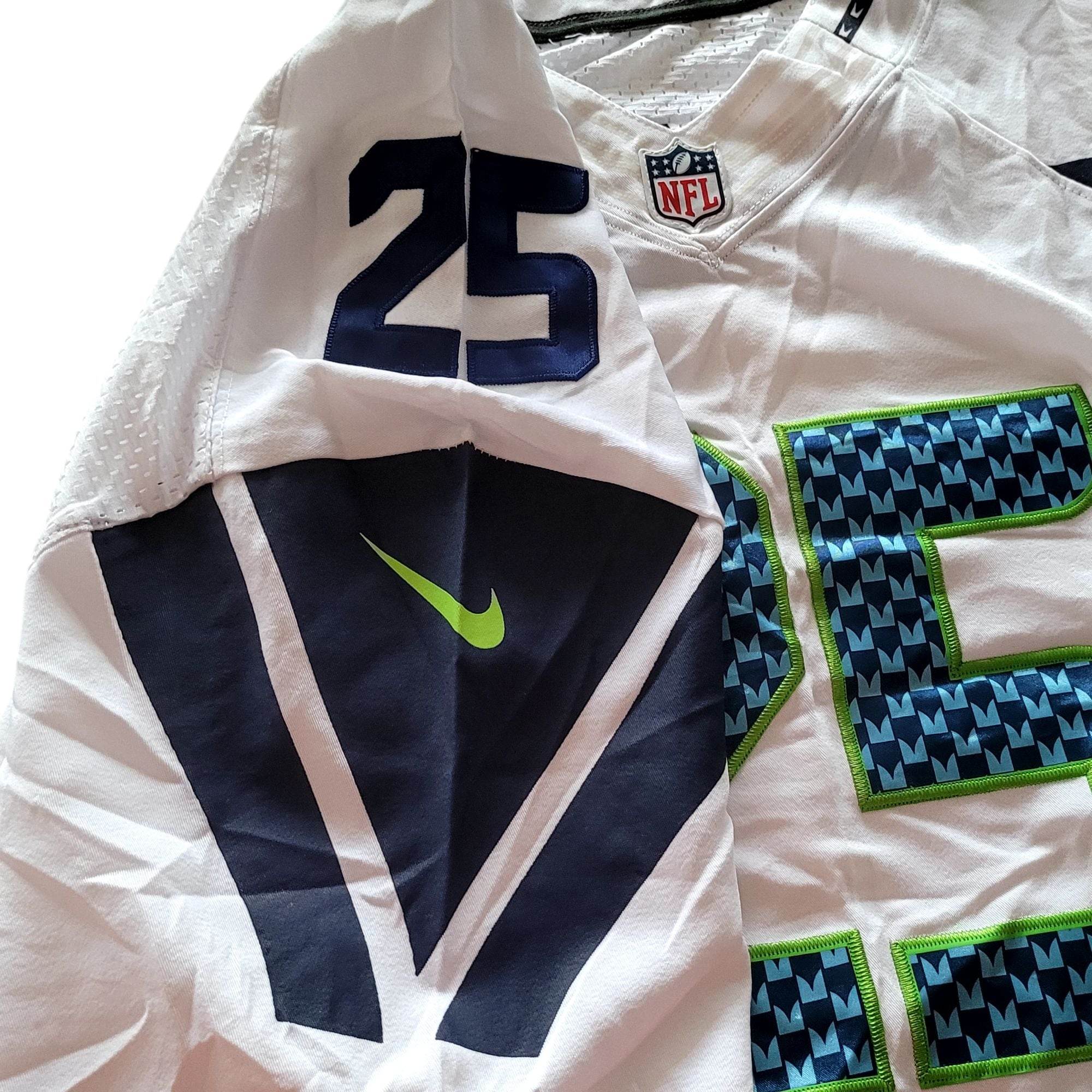 Nike On Field Richard Sherman 25 Seattle Seahawks Jersey – White – Size 60 - USASTARFASHION