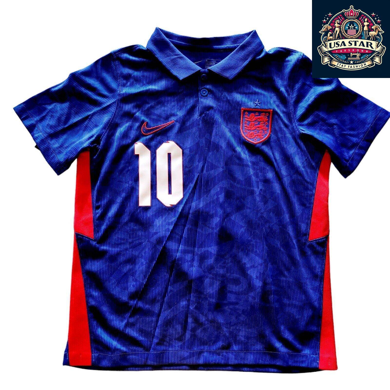 Nike England Kids Jersey 2020/21 Away Jersey XL (Ages 7 - 8) Custom "Mia Moo" 10 Blue/Red - USASTARFASHION