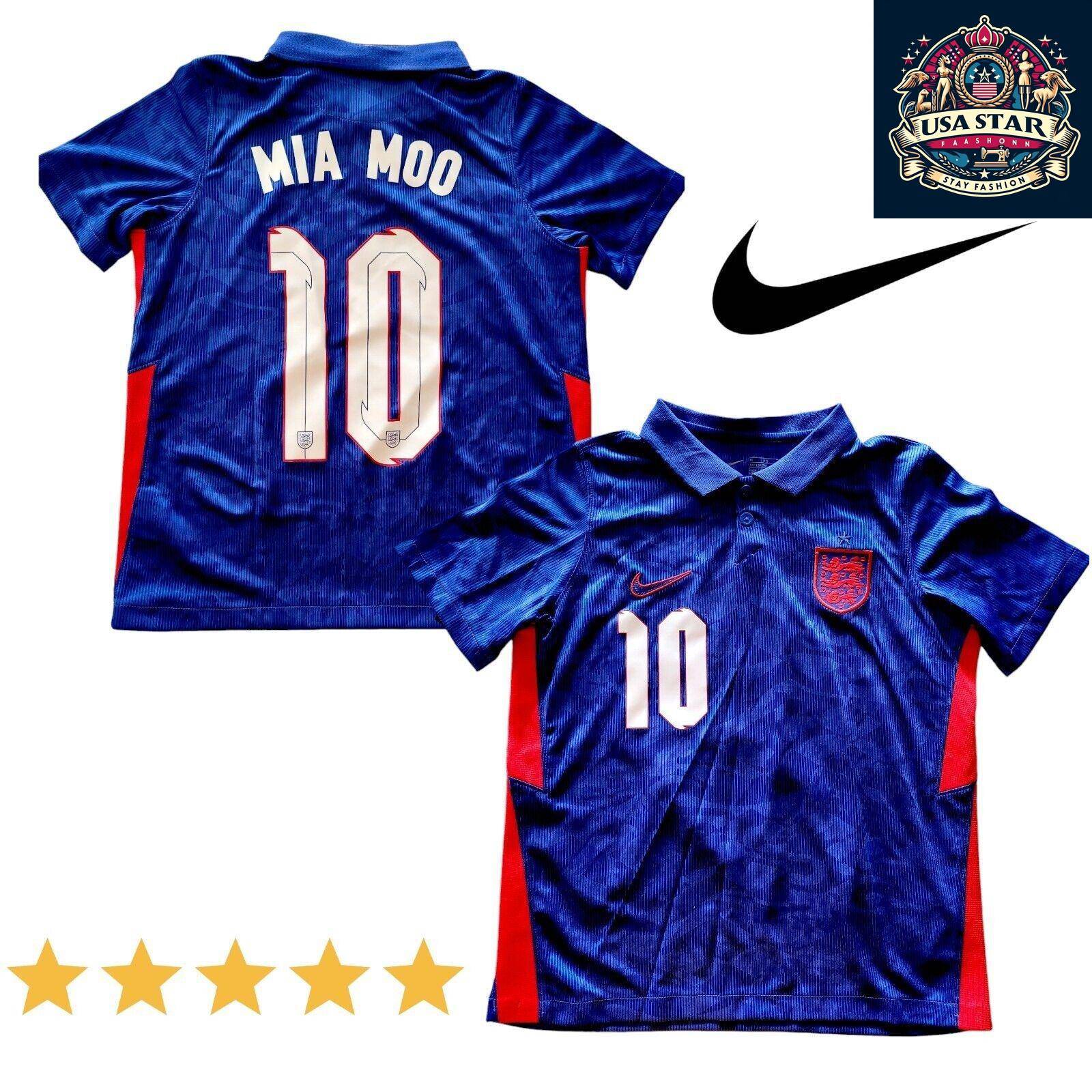 Nike England Kids Jersey 2020/21 Away Jersey XL (Ages 7 - 8) Custom "Mia Moo" 10 Blue/Red - USASTARFASHION