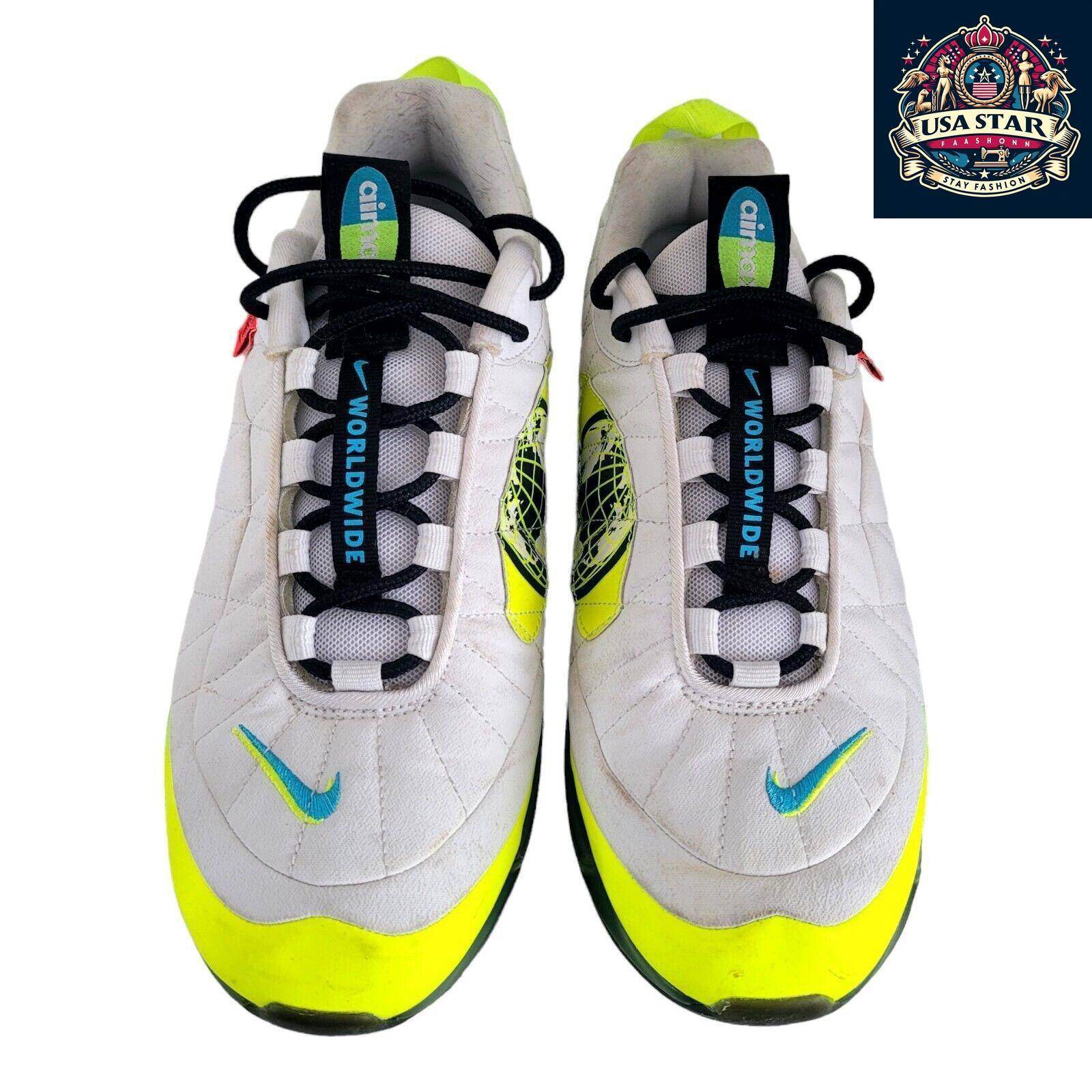 Nike MX 720 Air Max Shoes Unisex White Lime Green Size 10 UK With Air Cushioning & Breathable Design - USASTARFASHION