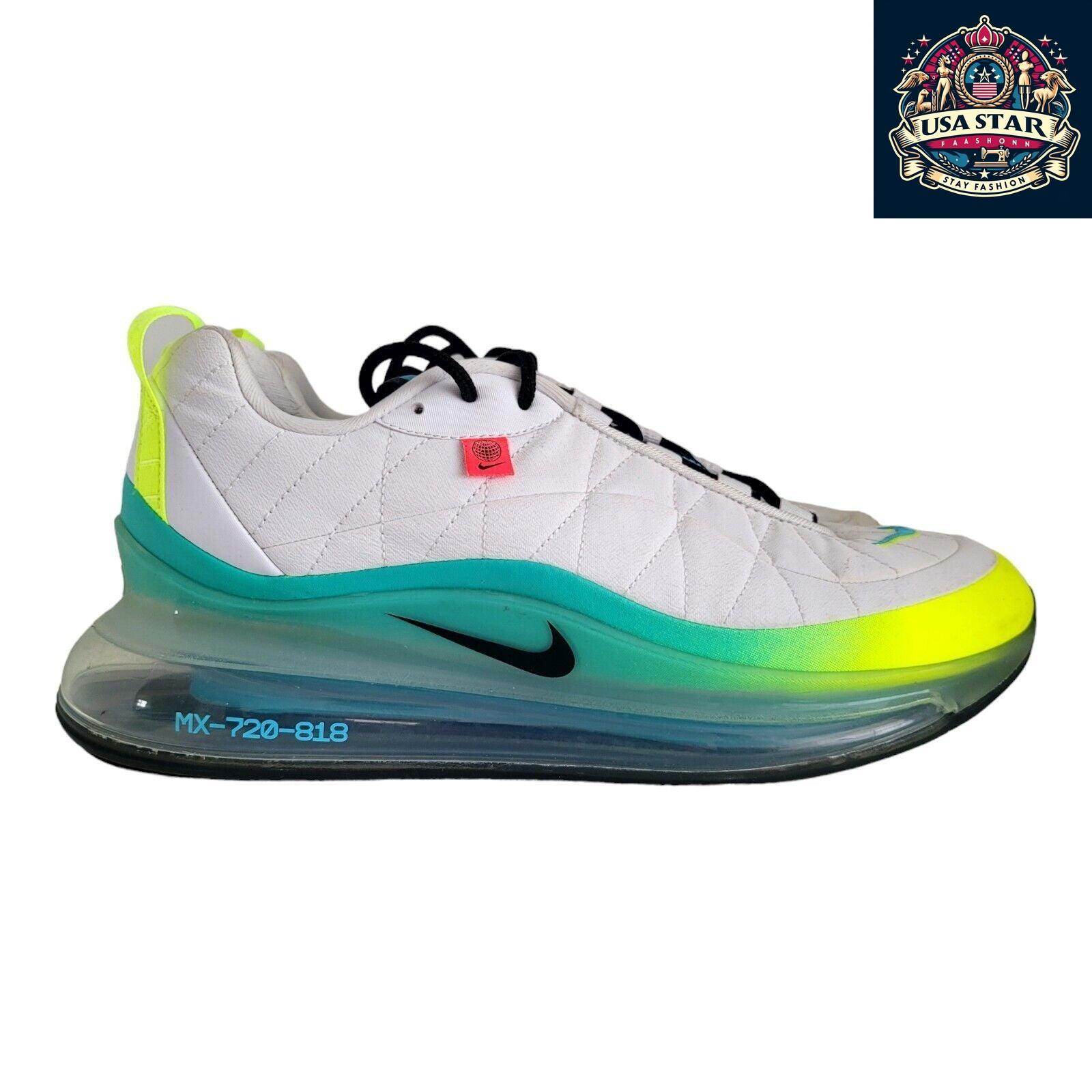 Nike MX 720 Air Max Shoes Unisex White Lime Green Size 10 UK With Air Cushioning & Breathable Design - USASTARFASHION