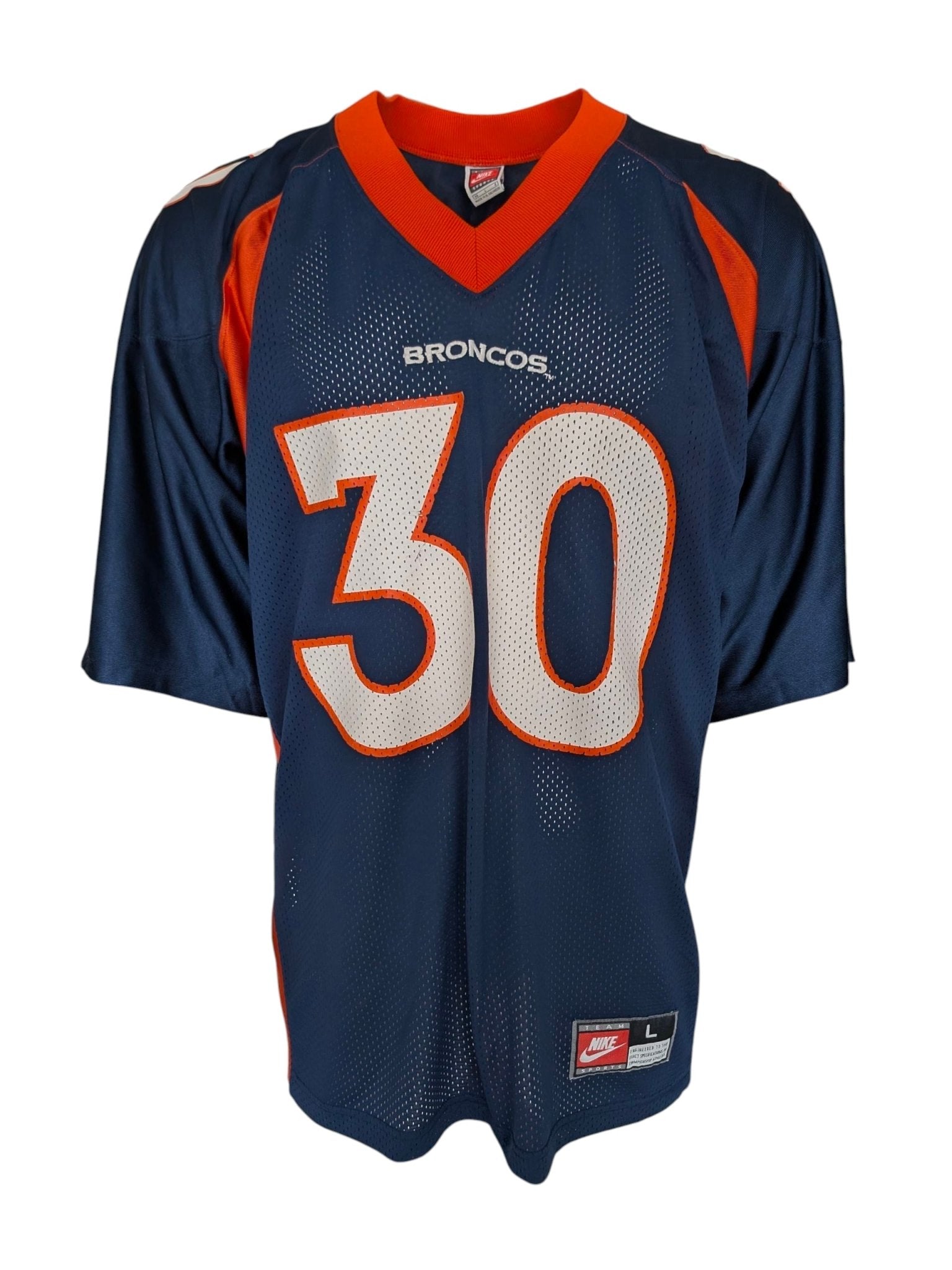 Nike Team Denver Broncos 30 Terrell Davis Jersey — Men’s L - USASTARFASHION