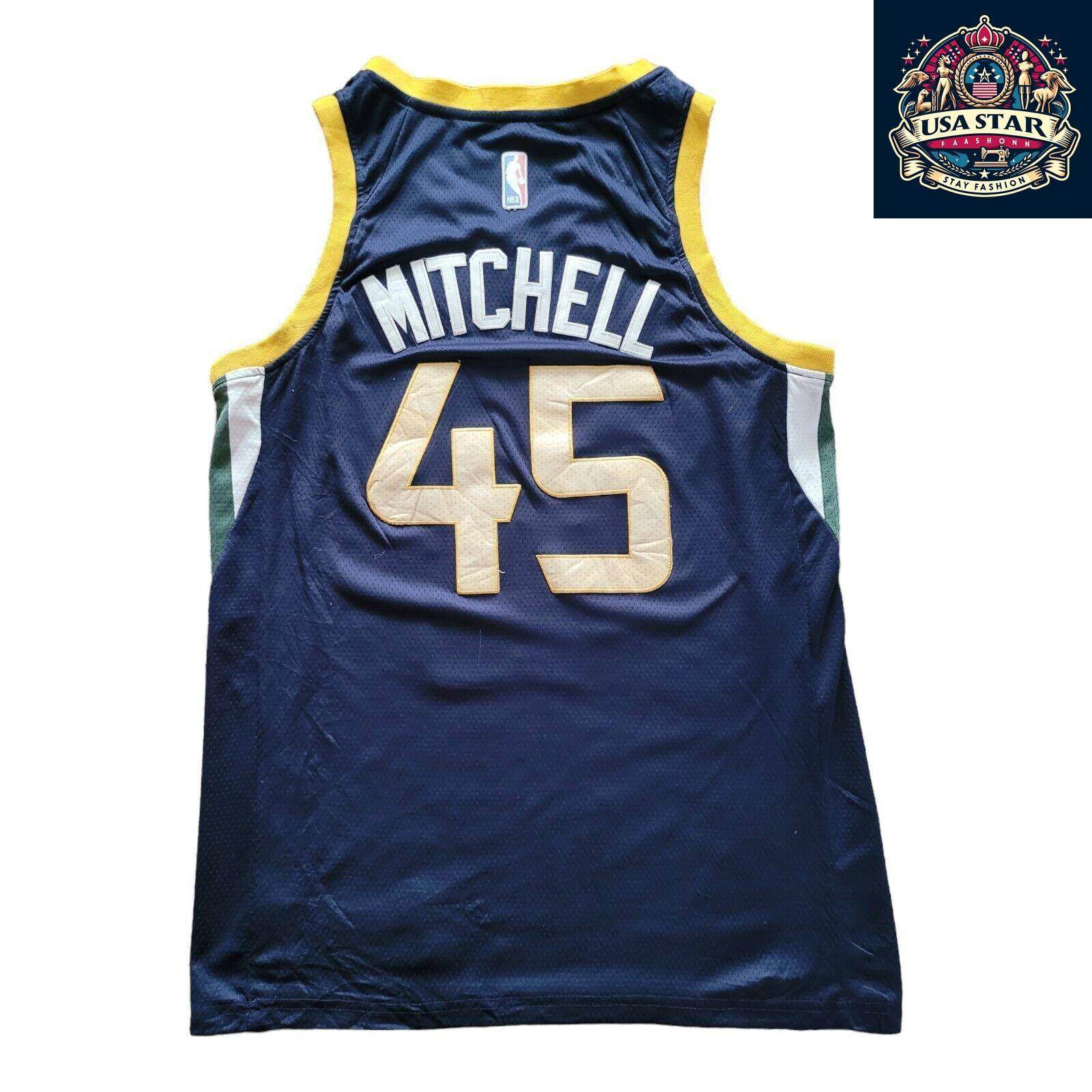 Nike Utah Jazz Jersey Donovan Mitchell 45 Men's Medium Blue Swingman - NBA Authentic Style - USASTARFASHION