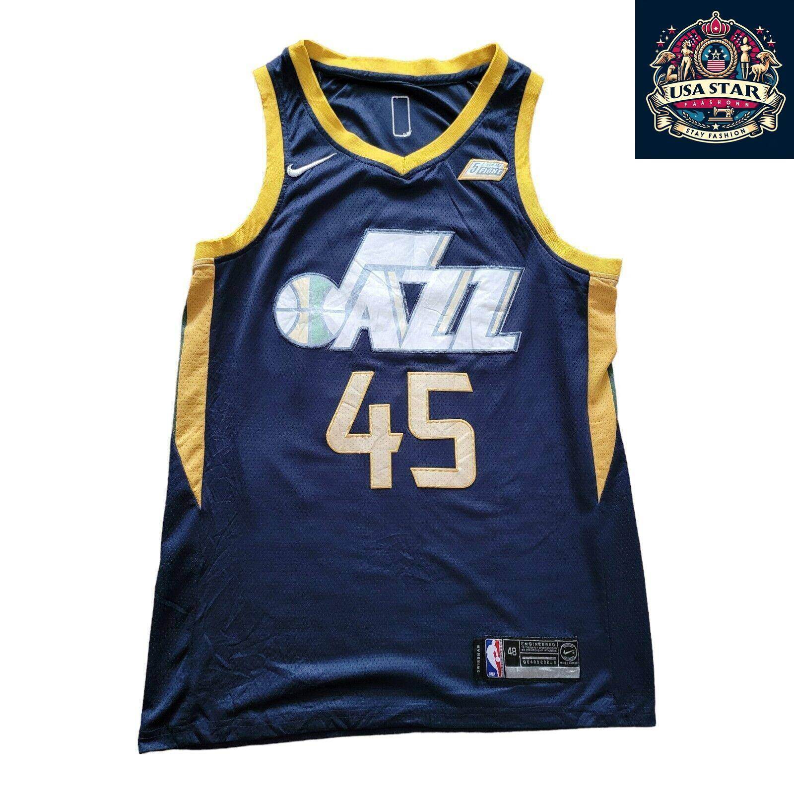 Nike Utah Jazz Jersey Donovan Mitchell 45 Men's Medium Blue Swingman - NBA Authentic Style - USASTARFASHION