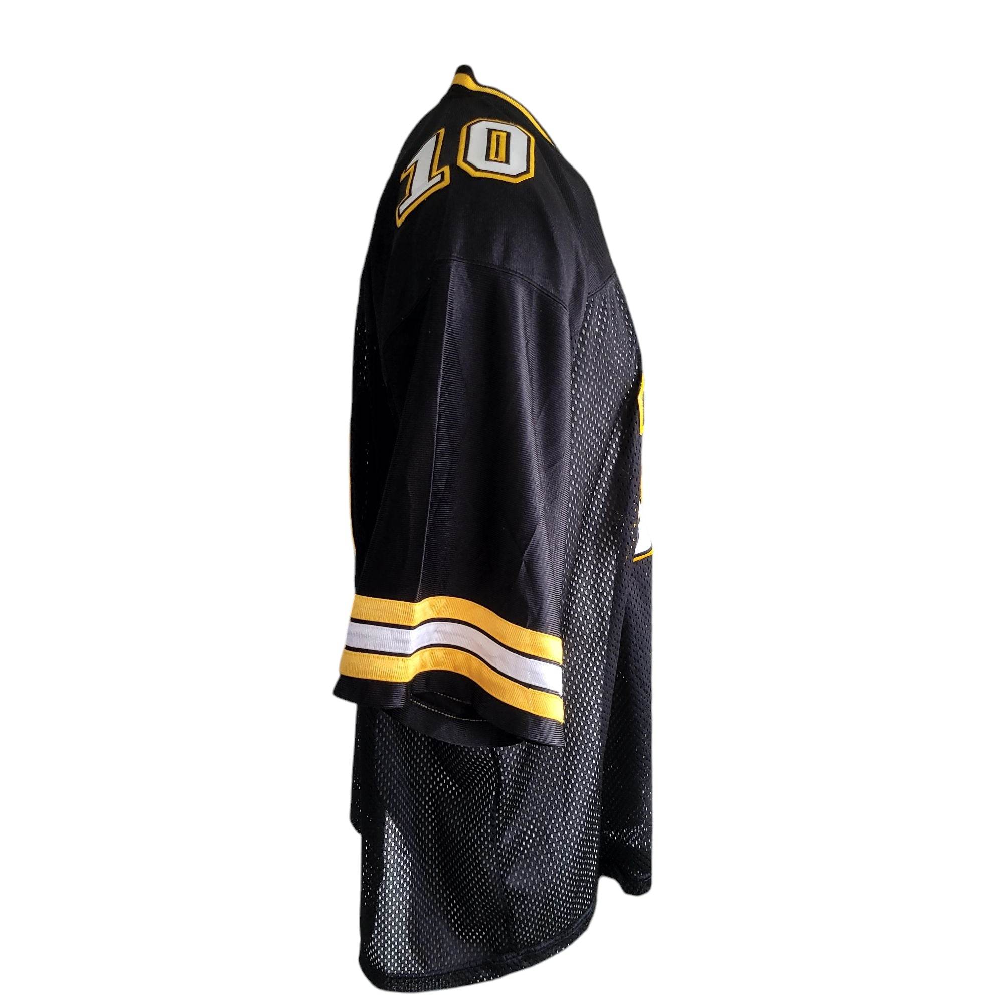 212 NYC Y2K Football Jersey 10 – Black & Gold – Patent Leather Numbers – VTG - USASTARFASHION