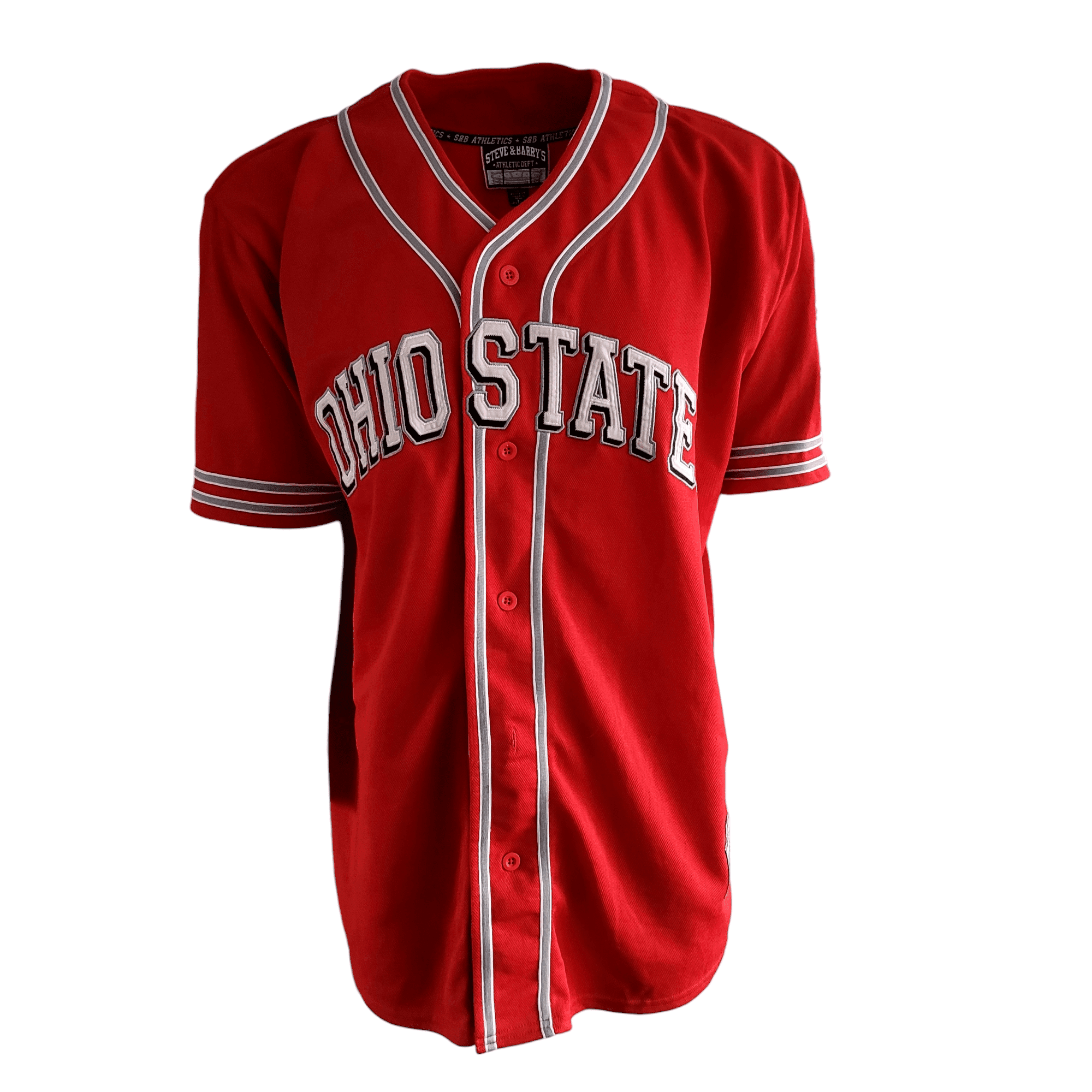 Ohio State Baseball Jersey Red Size L by Steve & Barry's - 100% Polyester NCAA Gear - USASTARFASHION