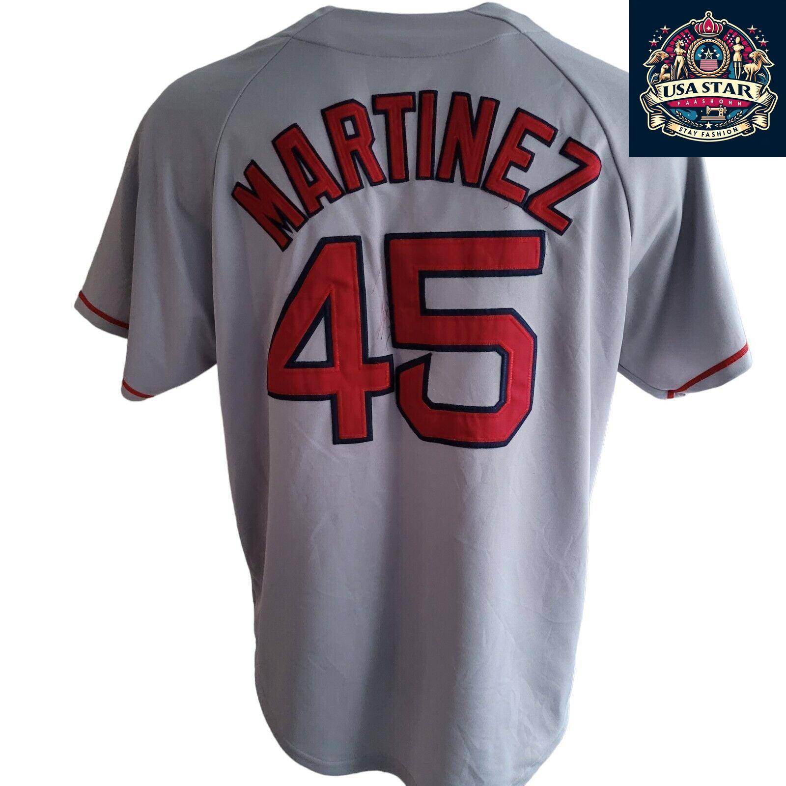 Pedro Martínez 45 Boston Red Sox Jersey XL - Majestic Authentic Vintage Baseball Shirt - USASTARFASHION