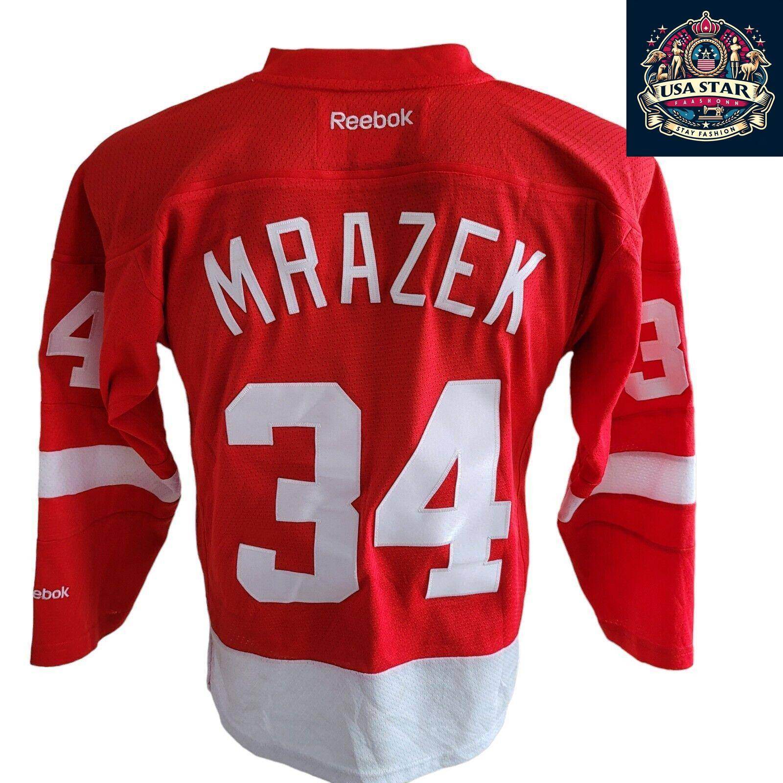 Petr Mrazek 34 Detroit Red Wings Youth Jersey S/M - Durable, Comfortable, Officially Licensed - USASTARFASHION