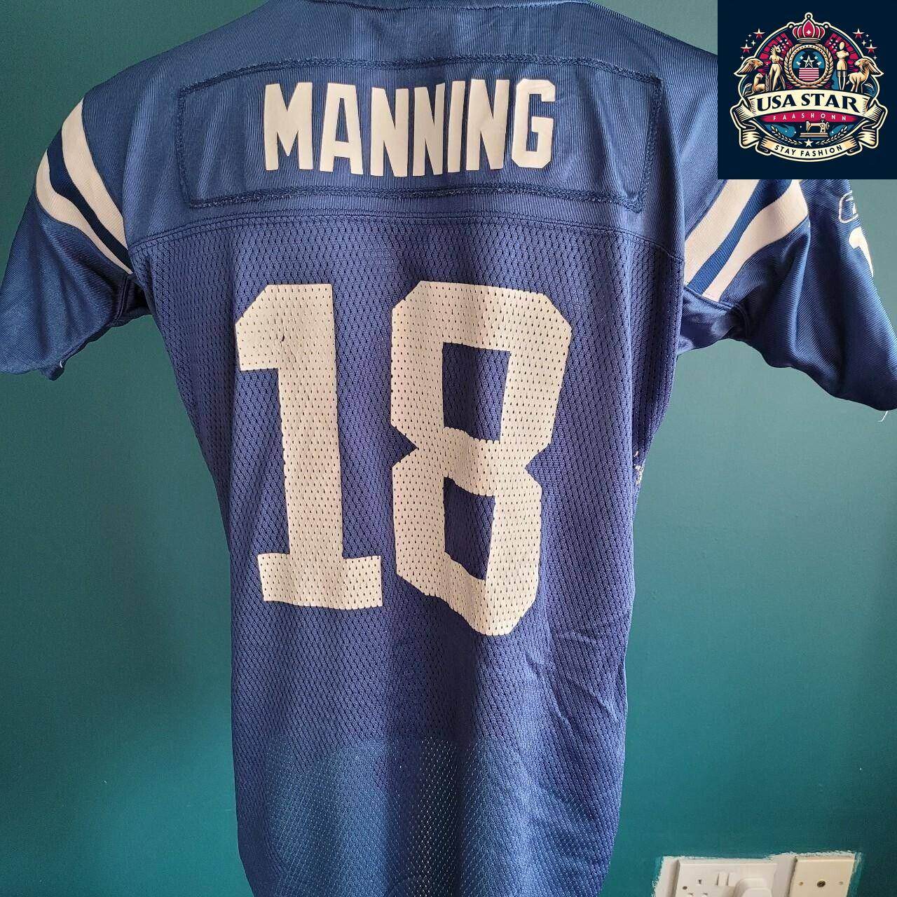 Peyton Manning Jersey Youth Size 18 - 20 - Authentic Colts Design, High - Quality Fabric - USASTARFASHION