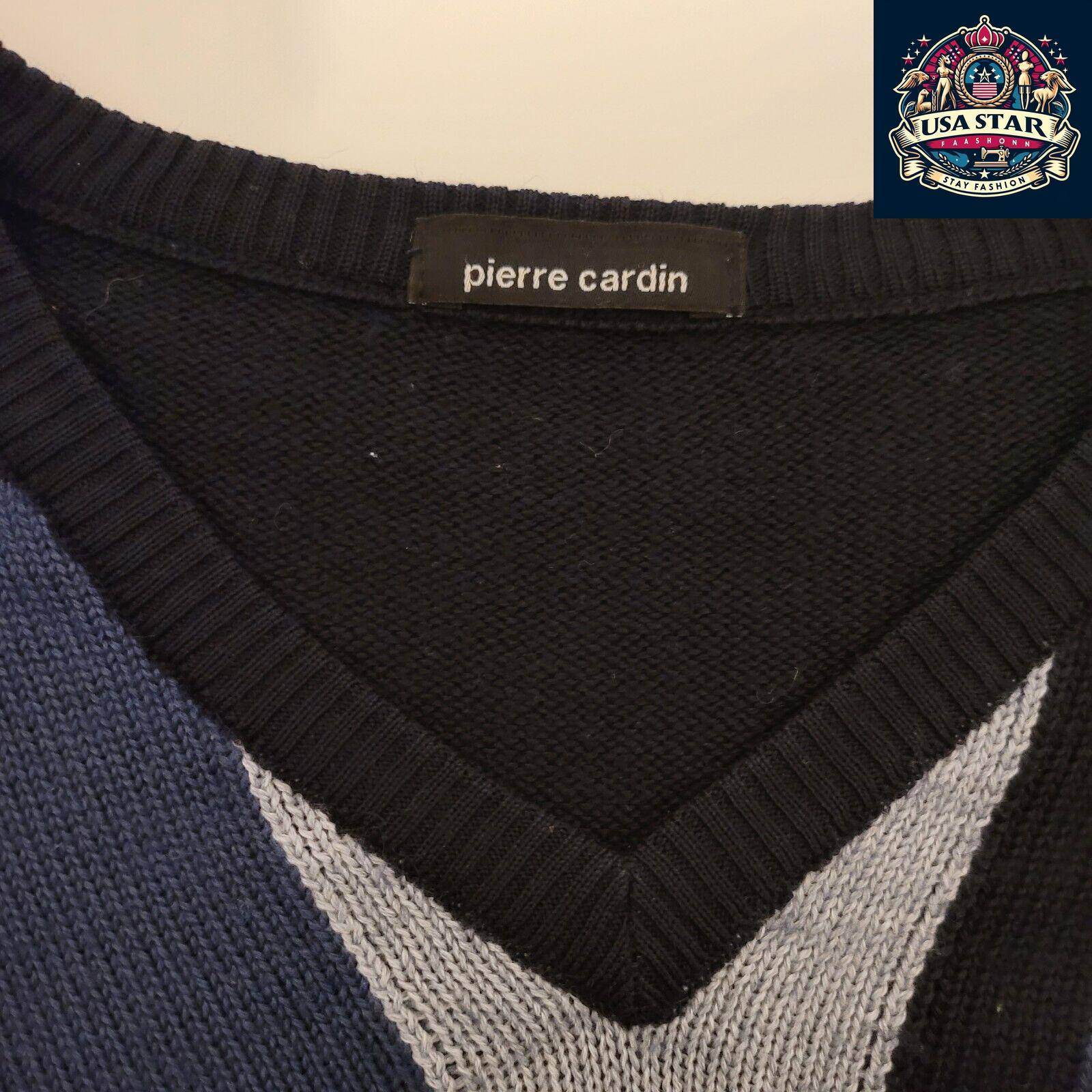 Pierre Cardin XL Wool Jumper in Multi - Color Pattern - Stylish, Cozy, and Durable - USASTARFASHION