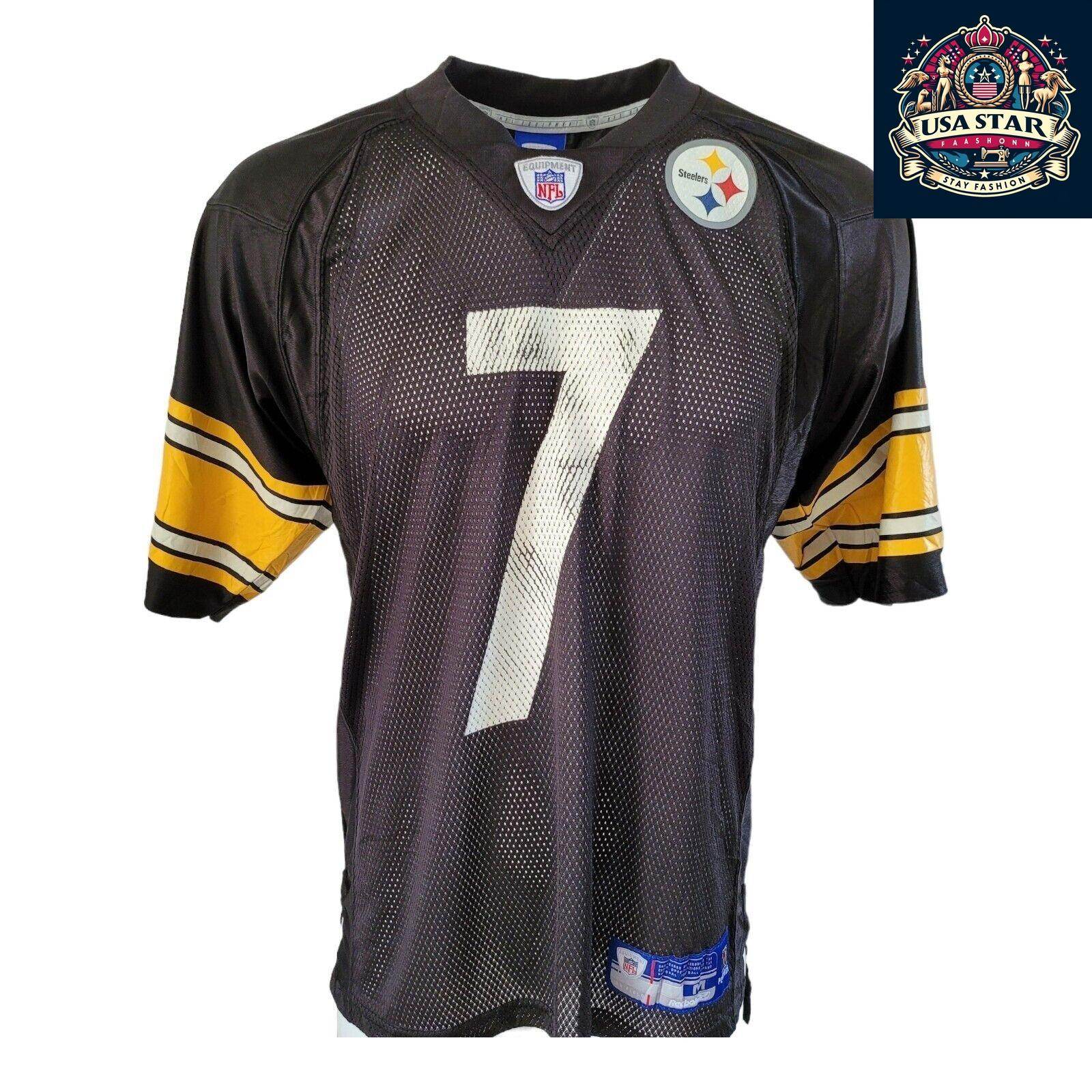 Pittsburgh Steelers Reebok Jersey 7 Ben Roethlisberger Size M - Authentic NFL Memorabilia - USASTARFASHION