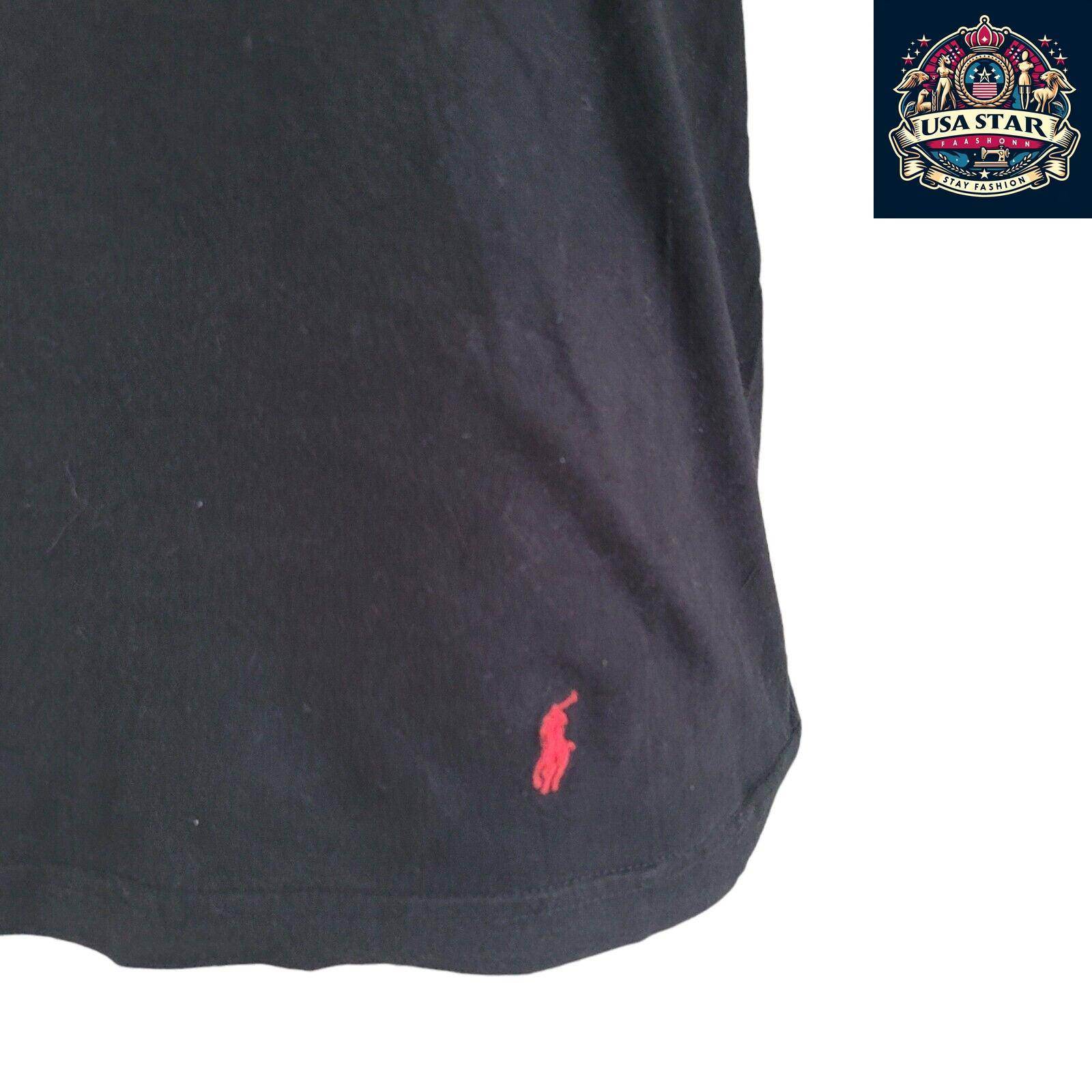 Polo Ralph Lauren Black T-Shirt M Size, Premium Cotton, Classic Crew Neck, Casual Versatility - USASTARFASHION