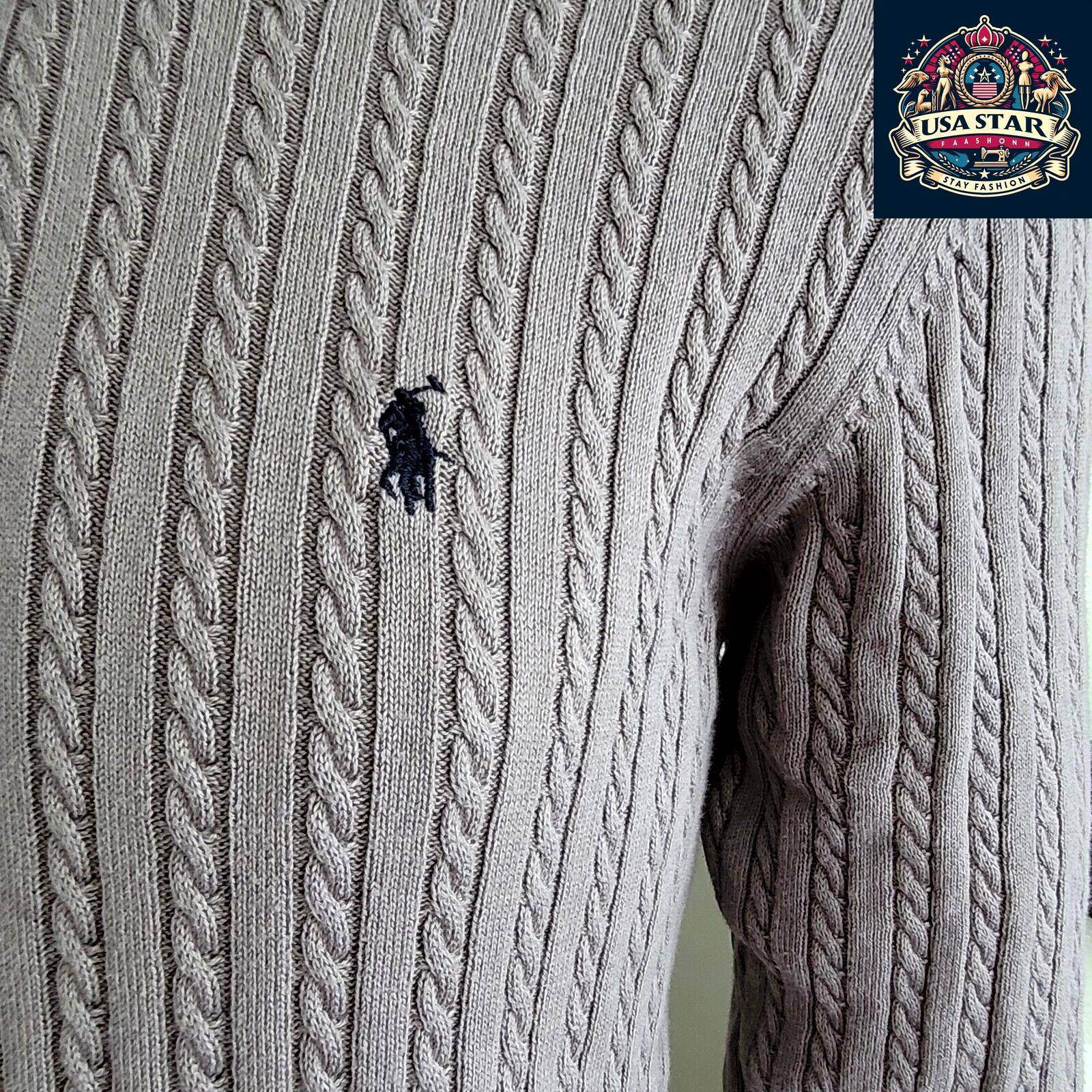 Polo Ralph Lauren Men's Dark Grey Crew Neck Jumper Size L - Stylish Comfort for Every Occasion - USASTARFASHION