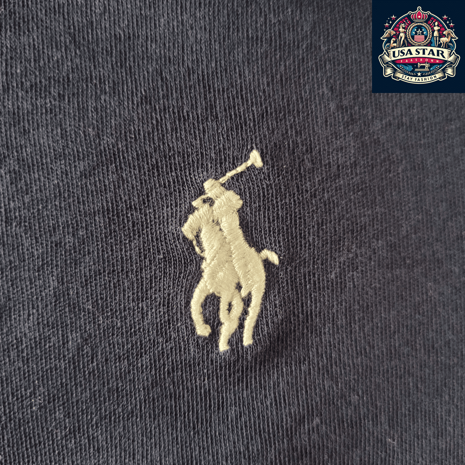 Polo Ralph Lauren Polo Shirt Navy Blue Custom Fit for Men, Size L, 100% Cotton Comfort - USASTARFASHION