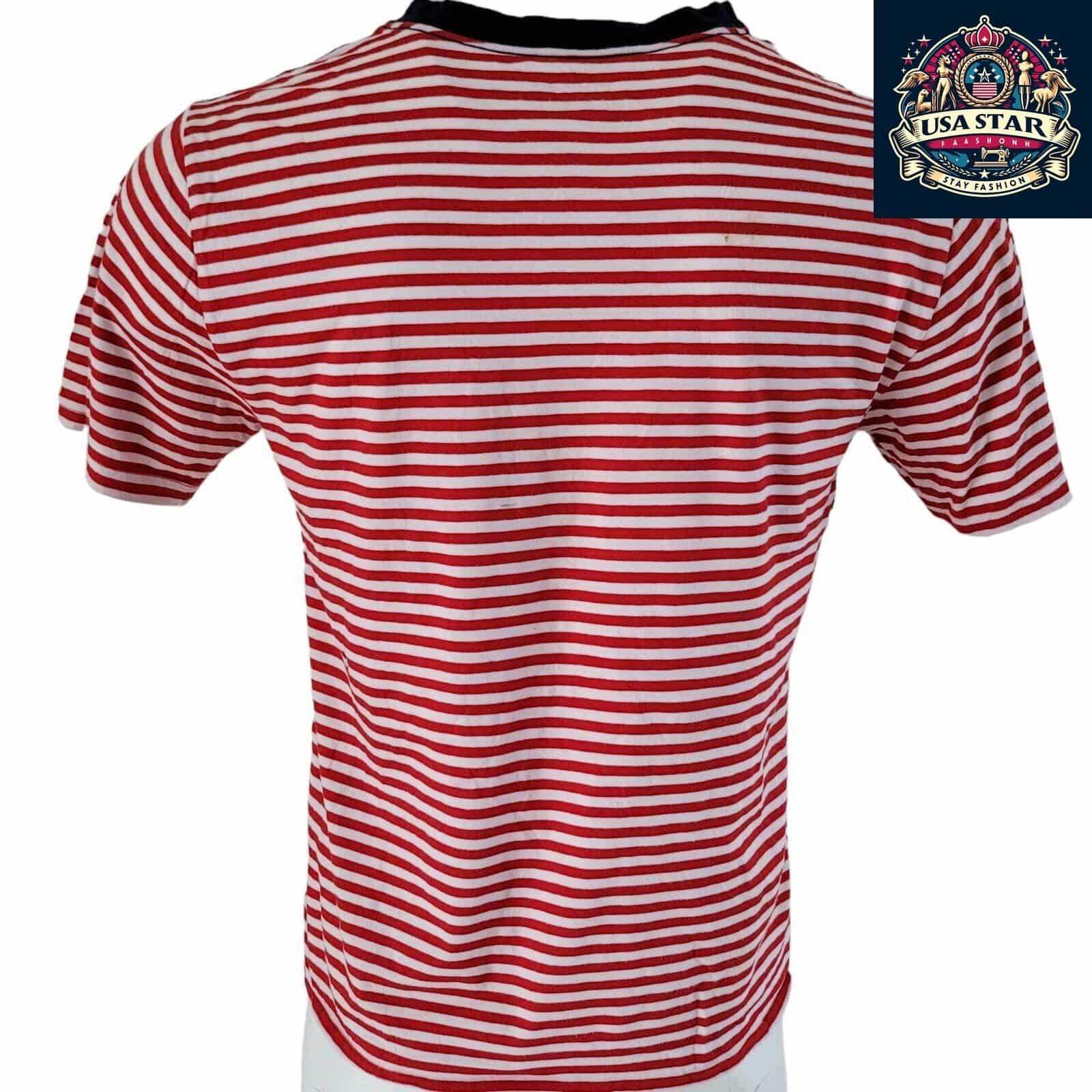 Polo Ralph Lauren T-Shirt XL | Red Striped Design | High - Quality Cotton Comfort - USASTARFASHION
