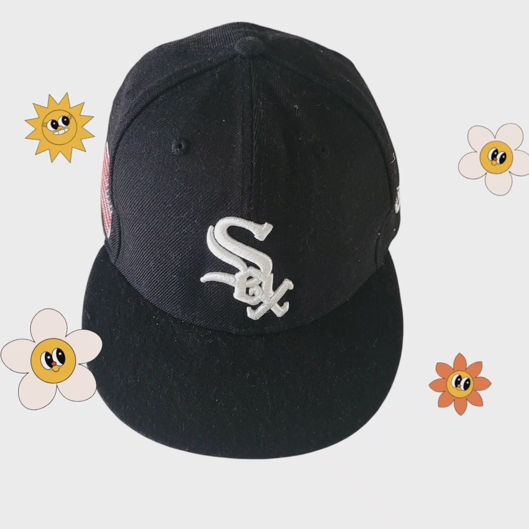 New Era Sox Cap with American Flag Design 7 3/8 (58.7 cm) Hat Hat