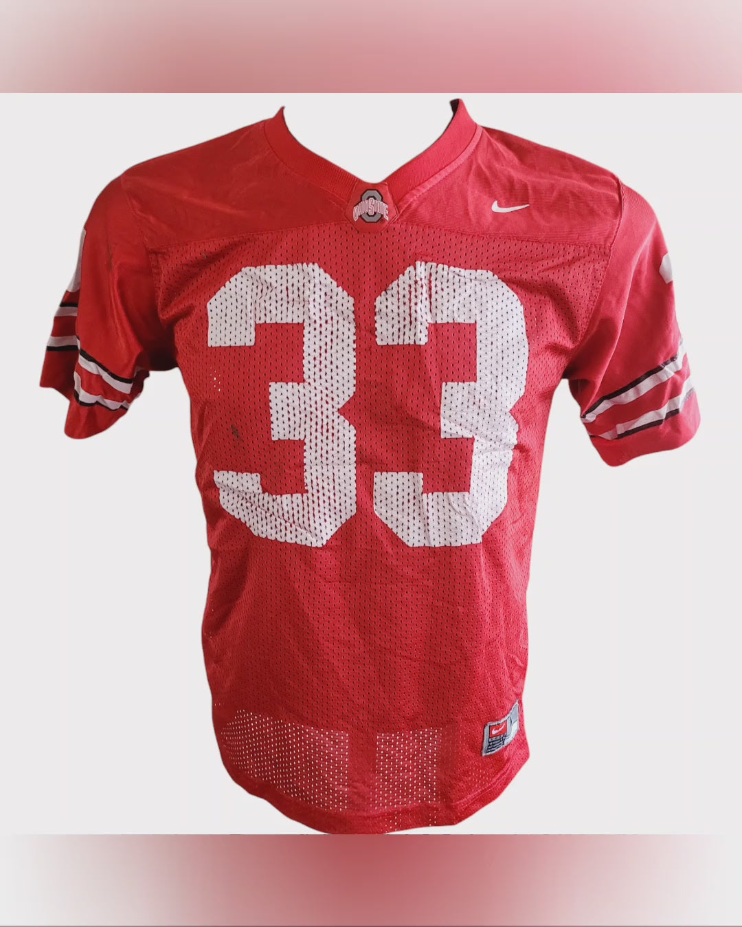 Ohio State Buckeyes Jersey #33 Nike Team Red Youth Medium - High-Quality Polyester Fabric USASTARFASHION