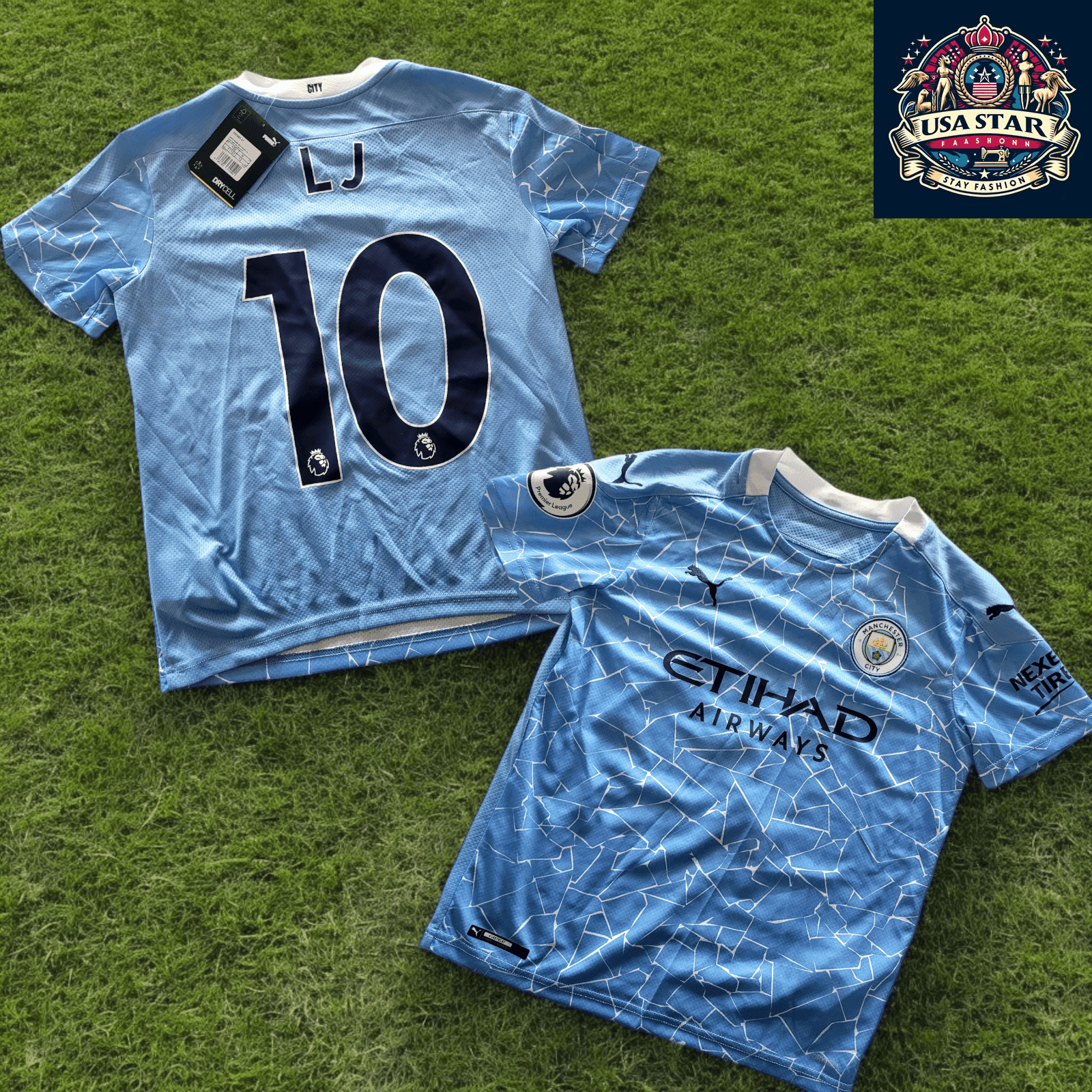 Puma Manchester City Youth Home Jersey 10 LJ Medium - Boys Football Jersey, Durable & Breathable - USASTARFASHION