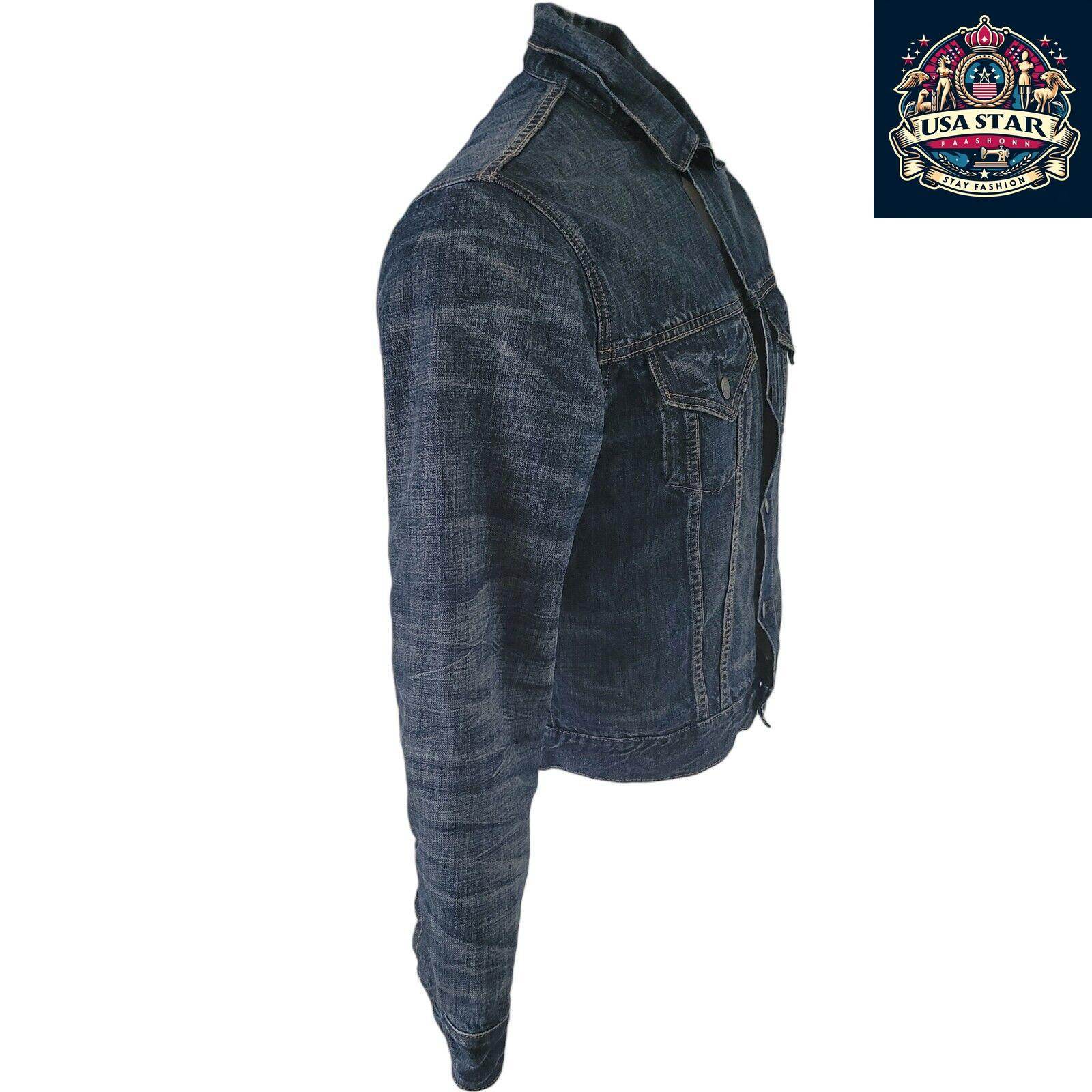 Ralph Lauren Navy Sherpa Denim Jacket Size Small with Flag Theme, Soft Cotton & Practical Pockets - USASTARFASHION