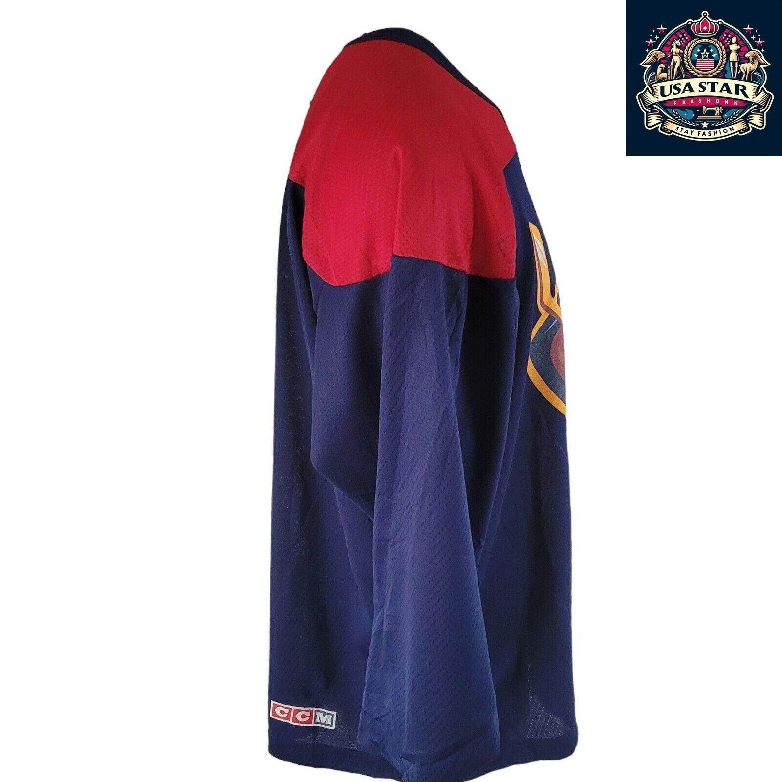 Rare Atlanta Thrashers Jersey Size L - Comfortable Navy Blue CCM Fabric for Ice Hockey Fans - USASTARFASHION