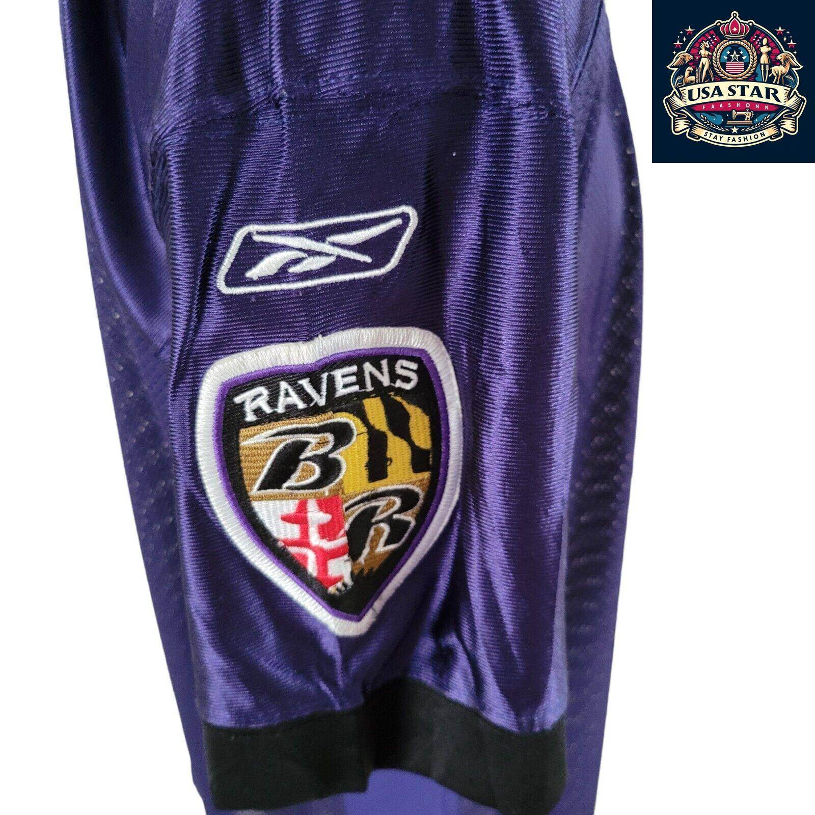 Reebok Baltimore Ravens Jersey Shirt Purple Men’s Size 56 5 Flacco Authentic Design - USASTARFASHION