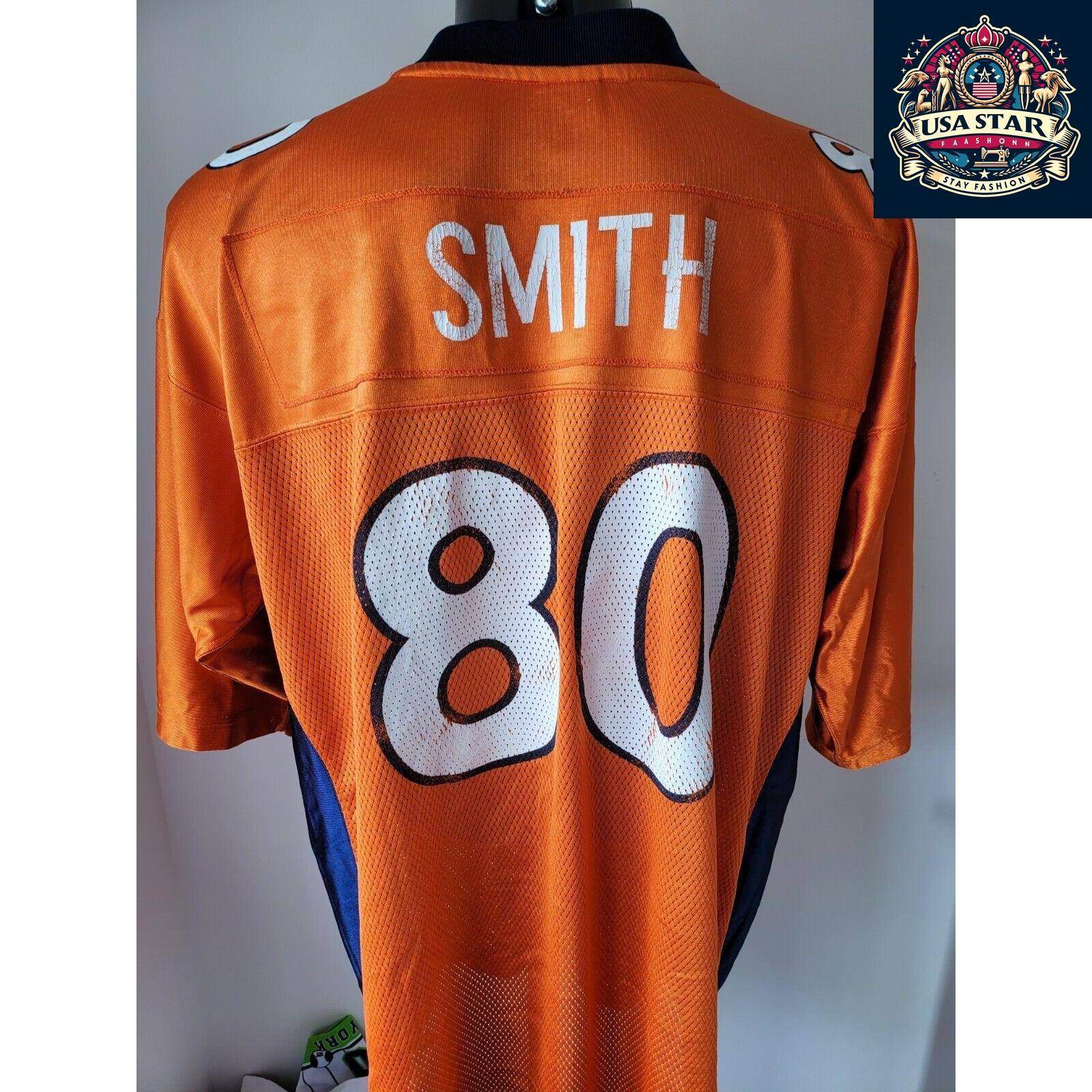 Reebok Broncos Jersey 80 Smith NFL Sz XL - Comfortable, Moisture - Wicking Fabric, Unisex Fit - USASTARFASHION