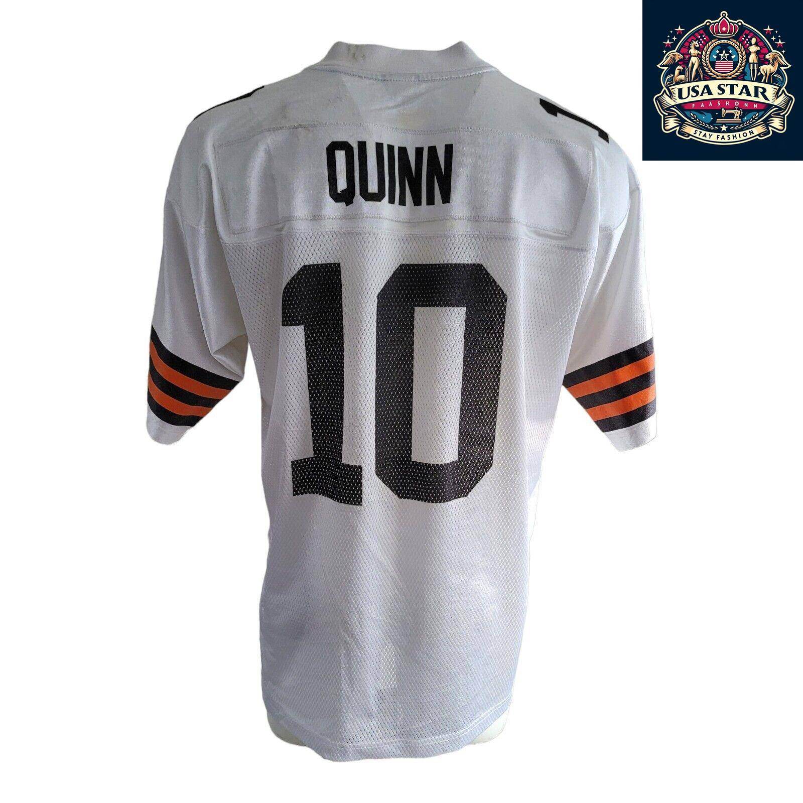 Reebok Cleveland Browns Jersey 10 Quinn - Large, Breathable Fabric, Durable Fan Apparel - USASTARFASHION