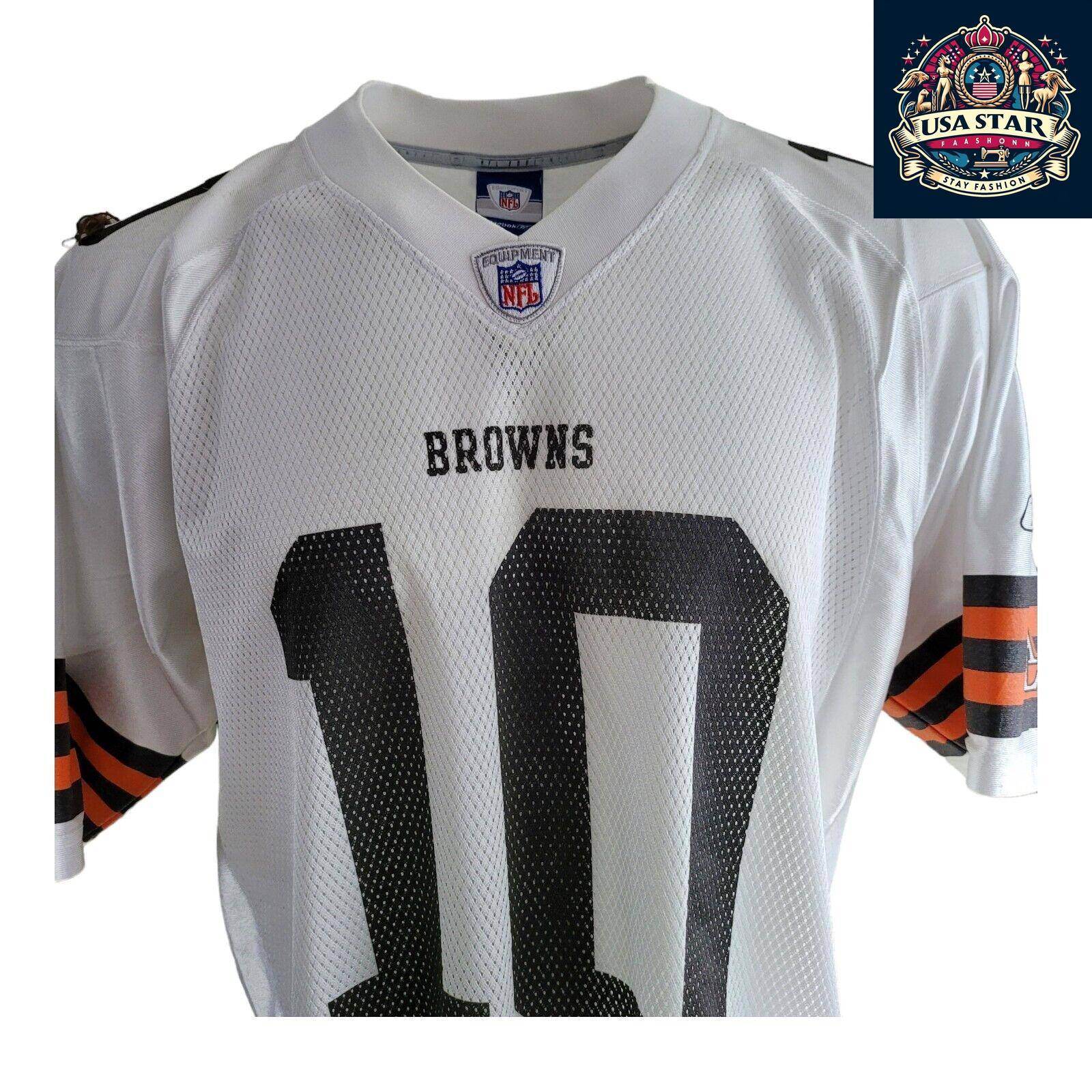 Reebok Cleveland Browns Jersey 10 Quinn - Large, Breathable Fabric, Durable Fan Apparel - USASTARFASHION