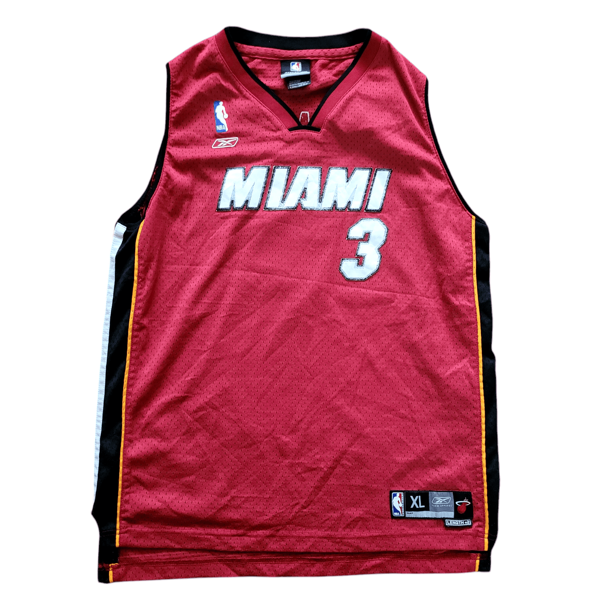 Reebok Dwyane Wade Miami Heat 3 Jersey Youth XL Red NBA Basketball Tank Top - USASTARFASHION