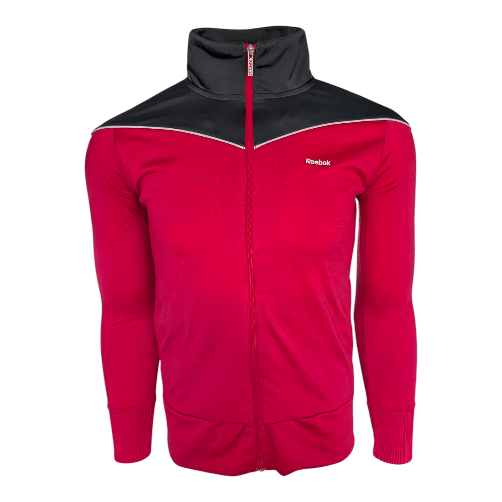 Reebok Women’s Full Zip Track Jacket Red Black Size Small Training Retro Style - USASTARFASHION