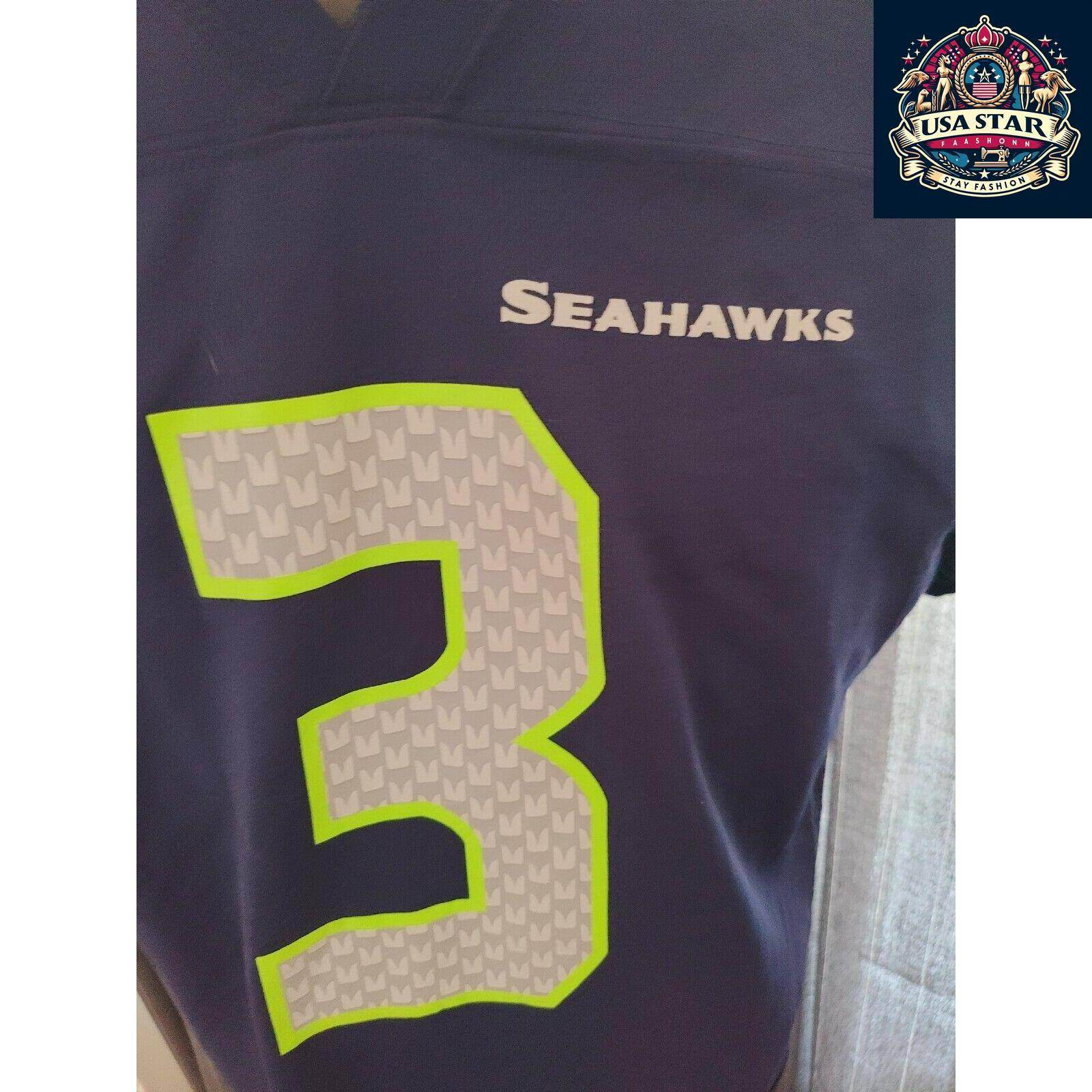 Seattle Seahawks Youth Jersey XL (18 - 20) - Wilson 3, Breathable Fabric, Grade A Condition - USASTARFASHION