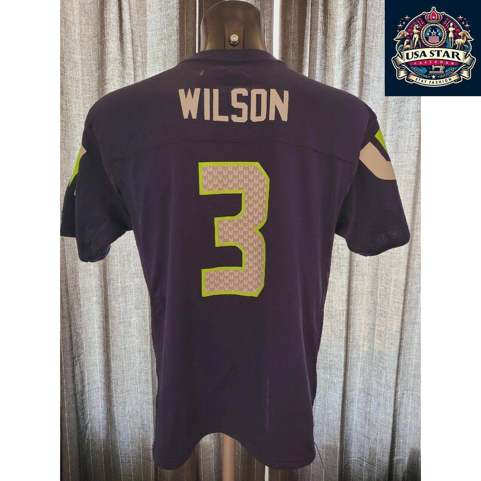 Seattle Seahawks Youth Jersey XL (18 - 20) - Wilson 3, Breathable Fabric, Grade A Condition - USASTARFASHION