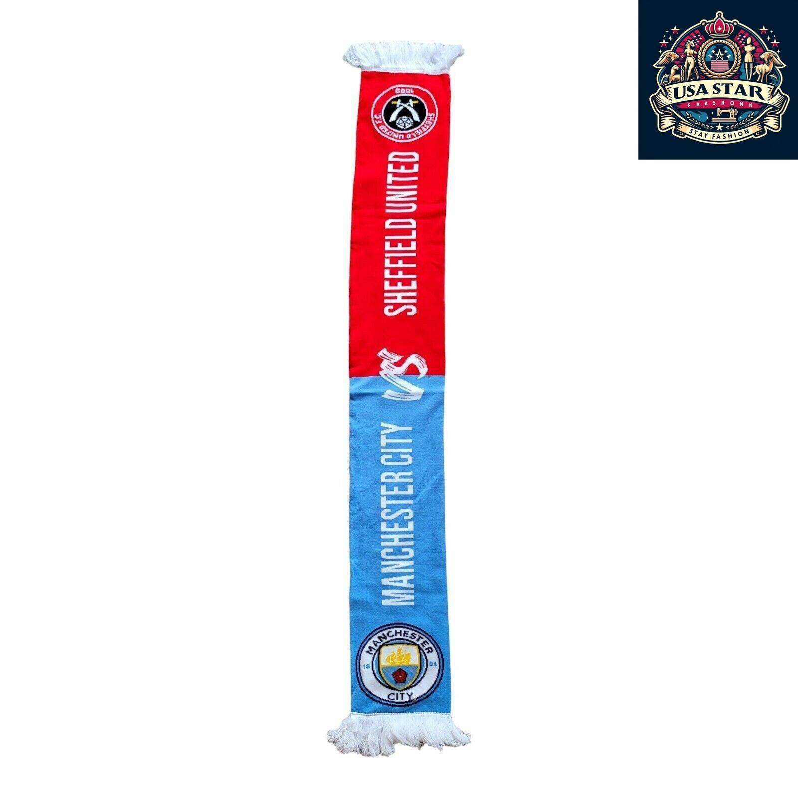 Sheffield United Scarf Vs Manchester City FA Cup Semi - Final Wembley 2023 Collector's Item - USASTARFASHION