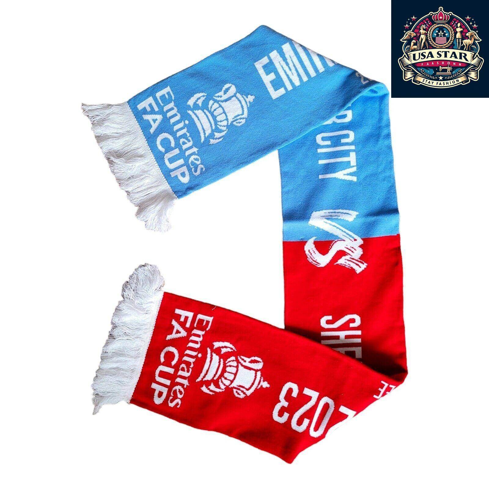 Sheffield United Scarf Vs Manchester City FA Cup Semi - Final Wembley 2023 Collector's Item - USASTARFASHION
