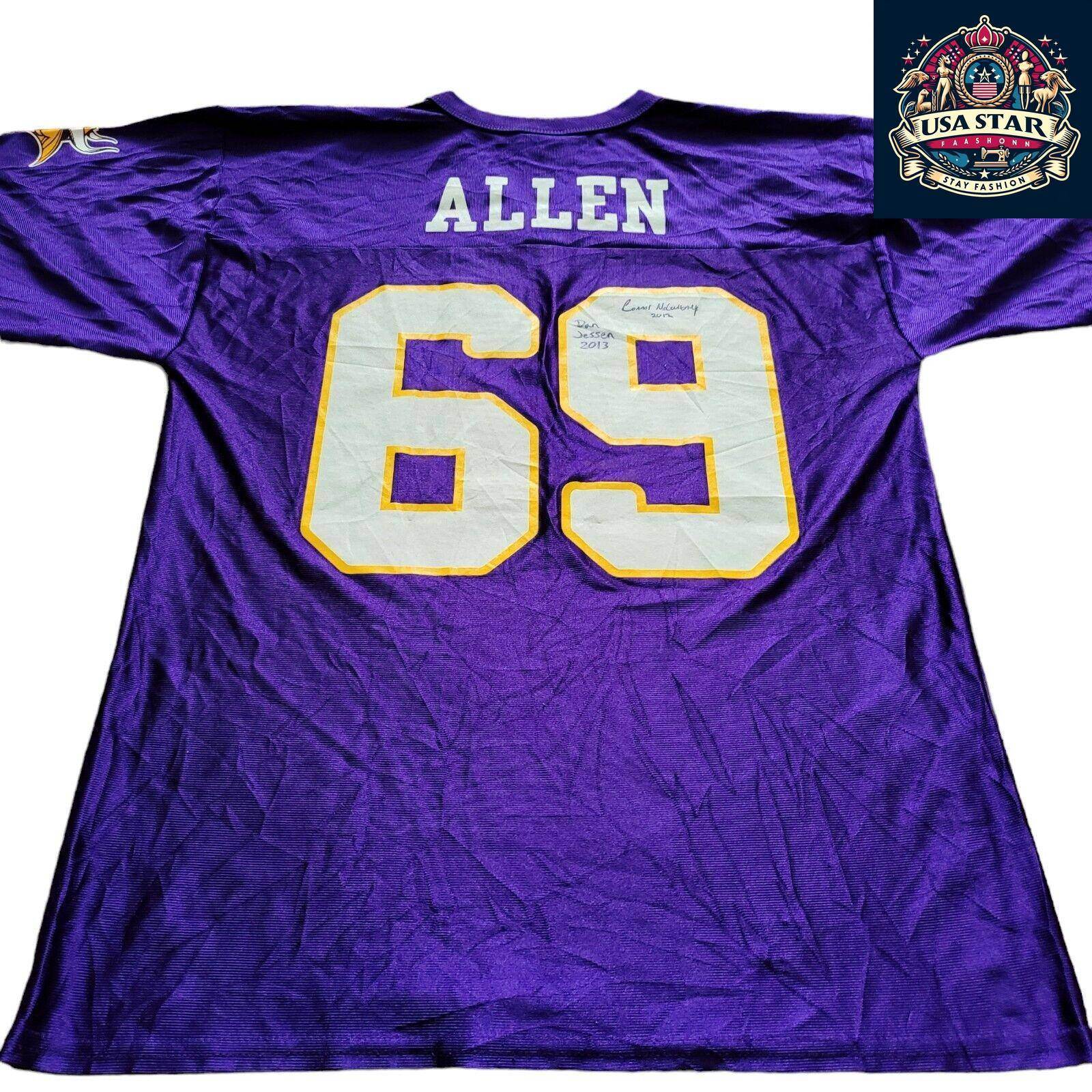 Signed Minnesota Vikings Jersey 69 Jared Allen - Men's Large, Authentic Collectible with Autographs - USASTARFASHION