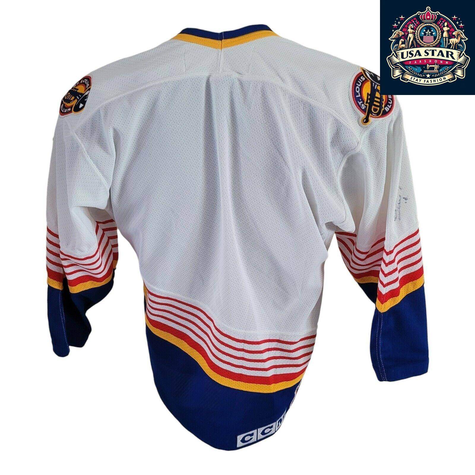 Signed St. Louis Blues Jersey L/XL - Authentic NHL Memorabilia with Player Signature for Young Fans - USASTARFASHION