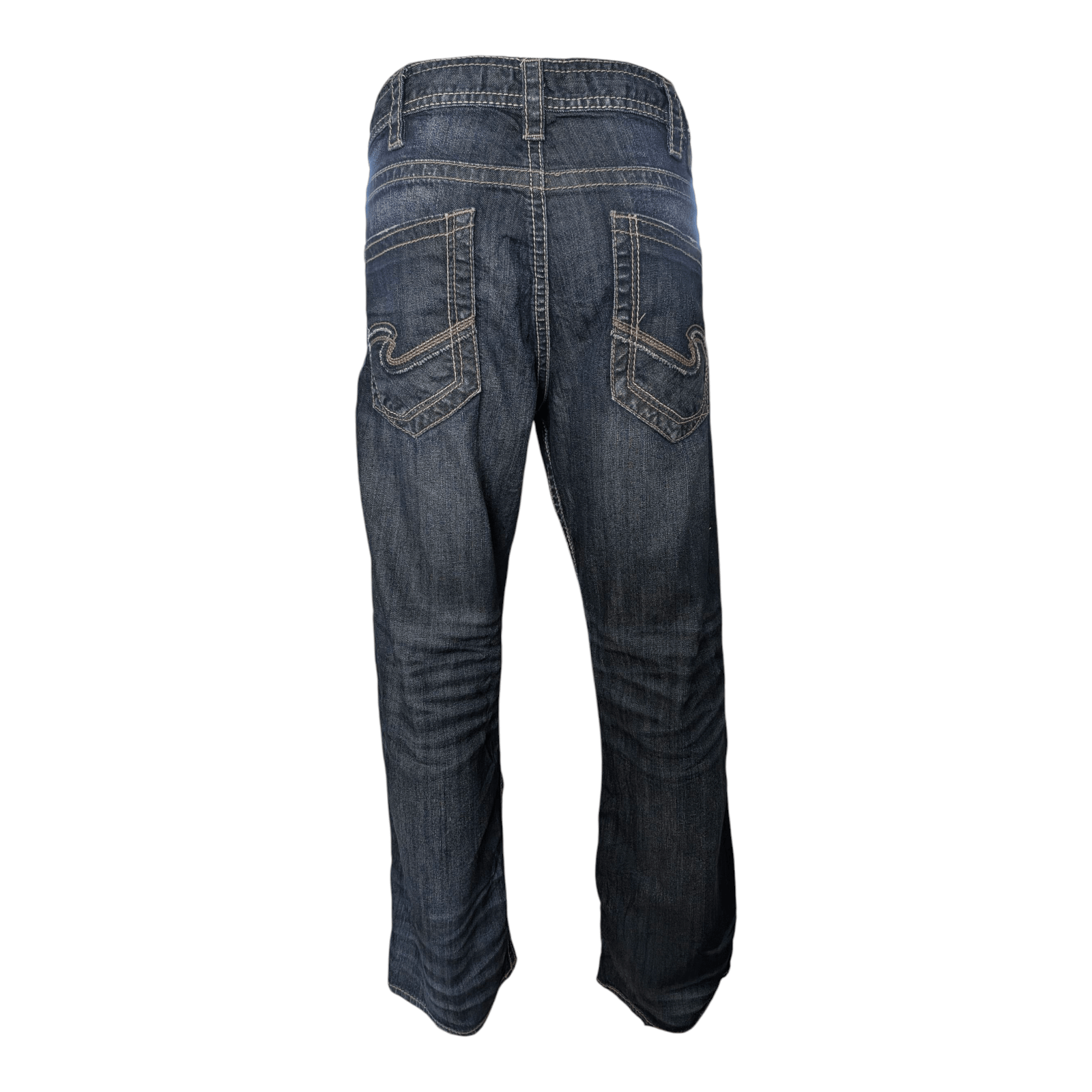 Silver Jeans Co. ZAC Men’s Jeans W36 L32 Dark Wash Straight Fit Denim - USASTARFASHION