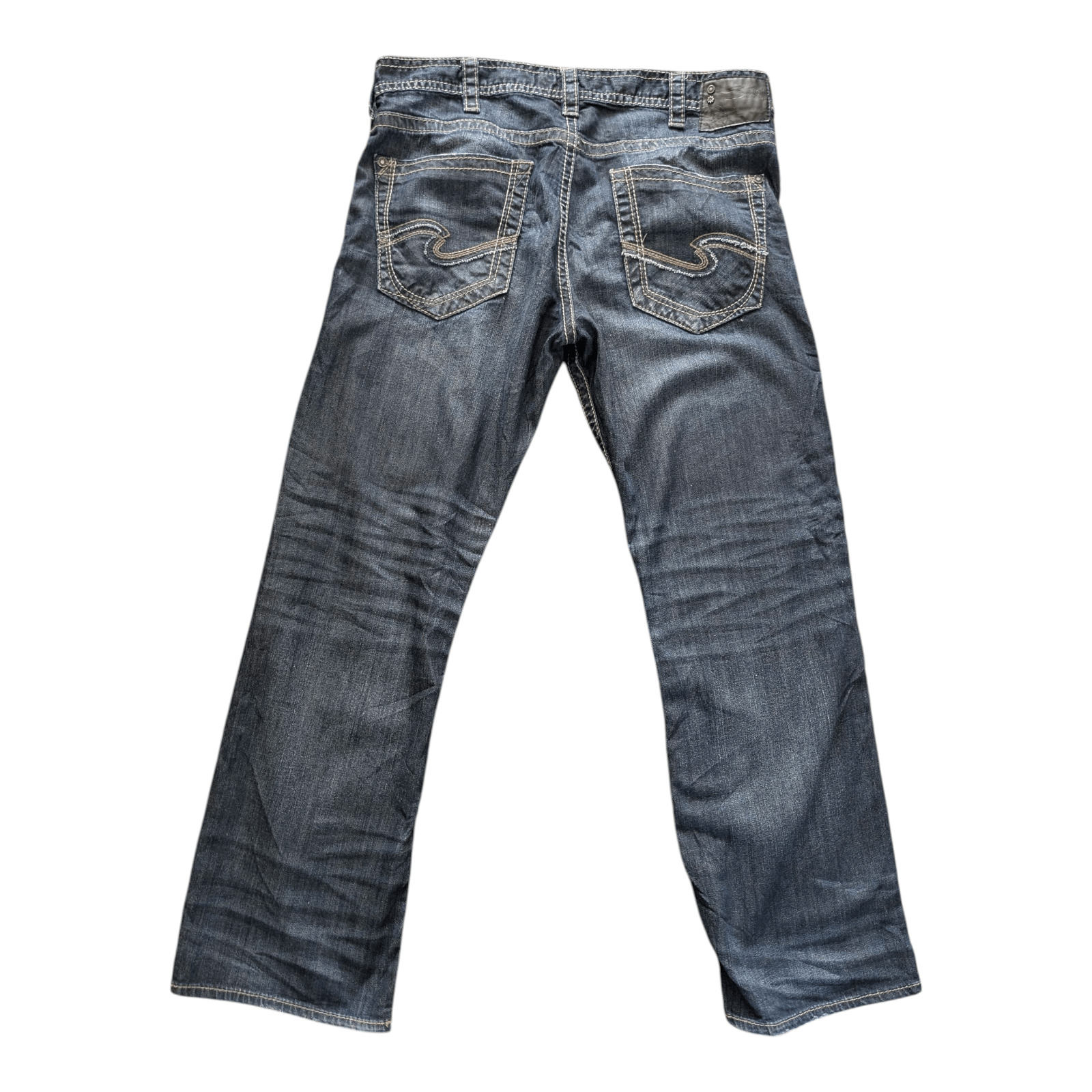 Silver Jeans Co. ZAC Men’s Jeans W36 L32 Dark Wash Straight Fit Denim - USASTARFASHION