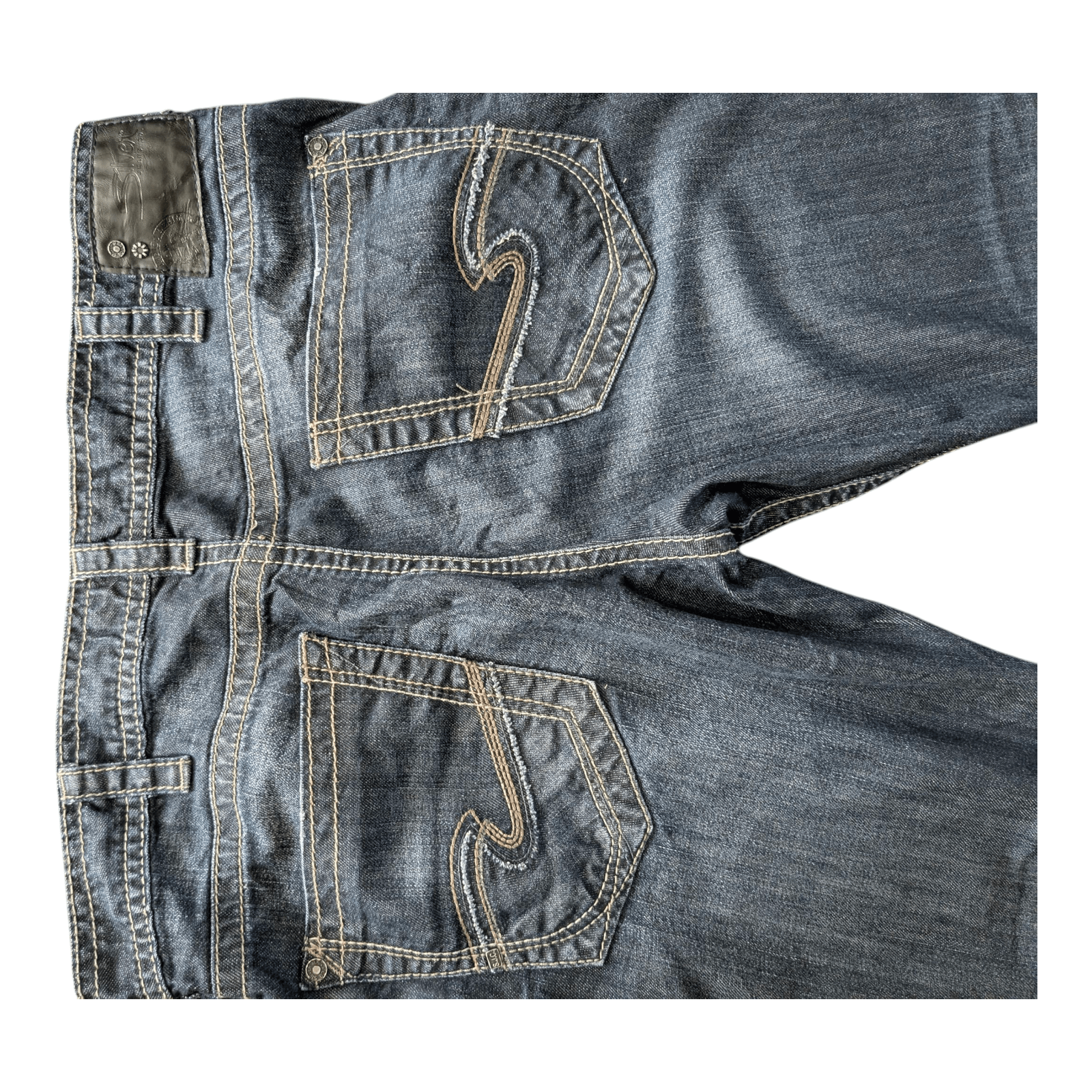Silver Jeans Co. ZAC Men’s Jeans W36 L32 Dark Wash Straight Fit Denim - USASTARFASHION