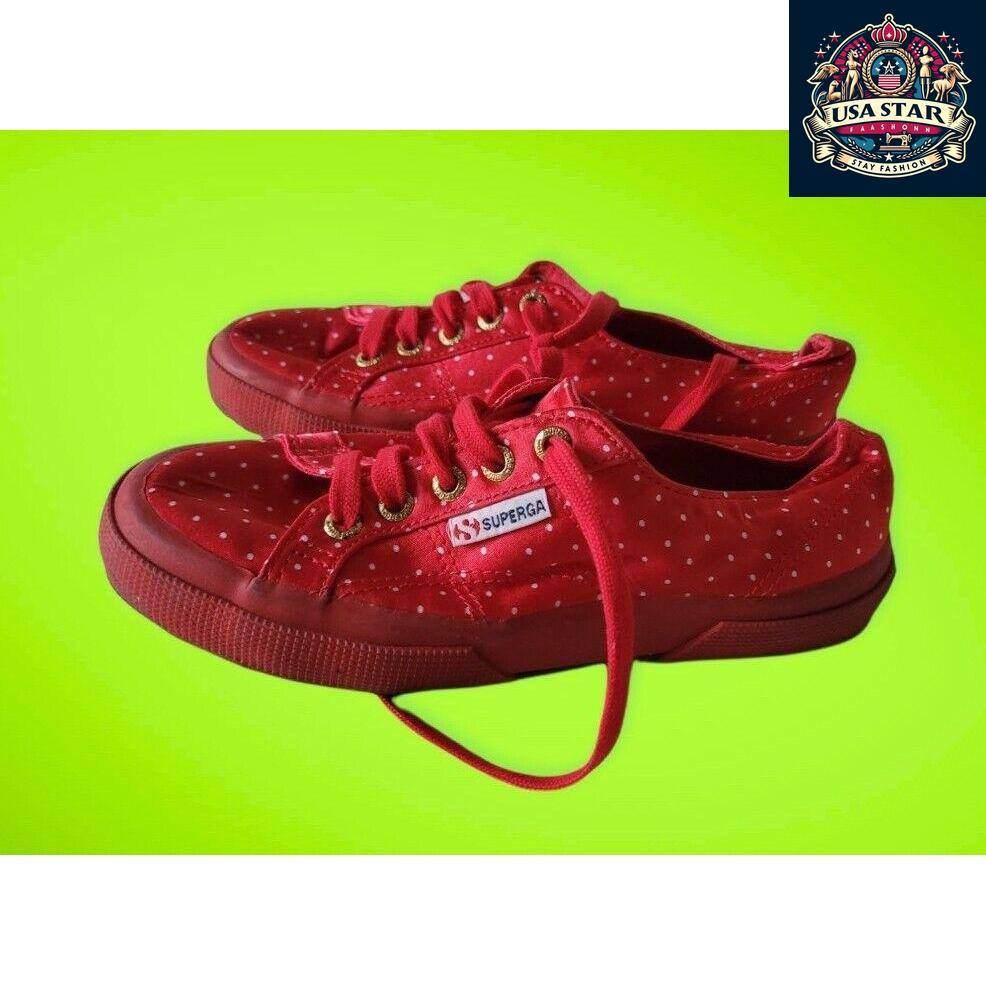 Superga Platform Espadrille UK 3.5 Burgundy Red - Stylish Summer Comfort with Classic Design - USASTARFASHION