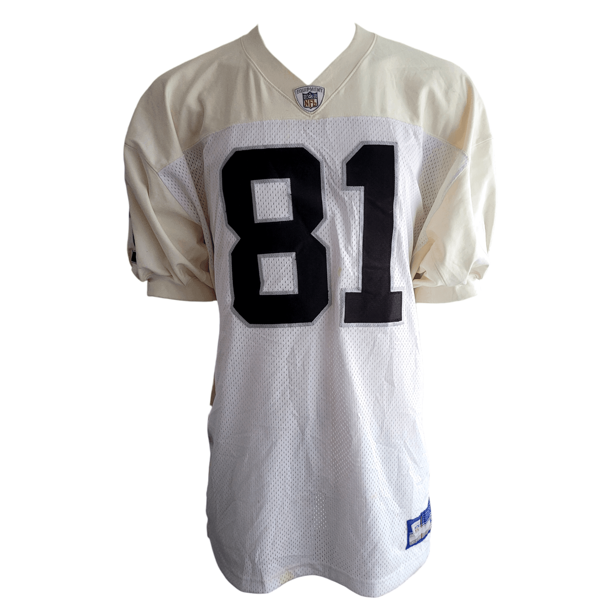 Tim Brown Raiders Jersey 81 Cream/White Reebok Medium - Official NFL Players Gear - USASTARFASHION