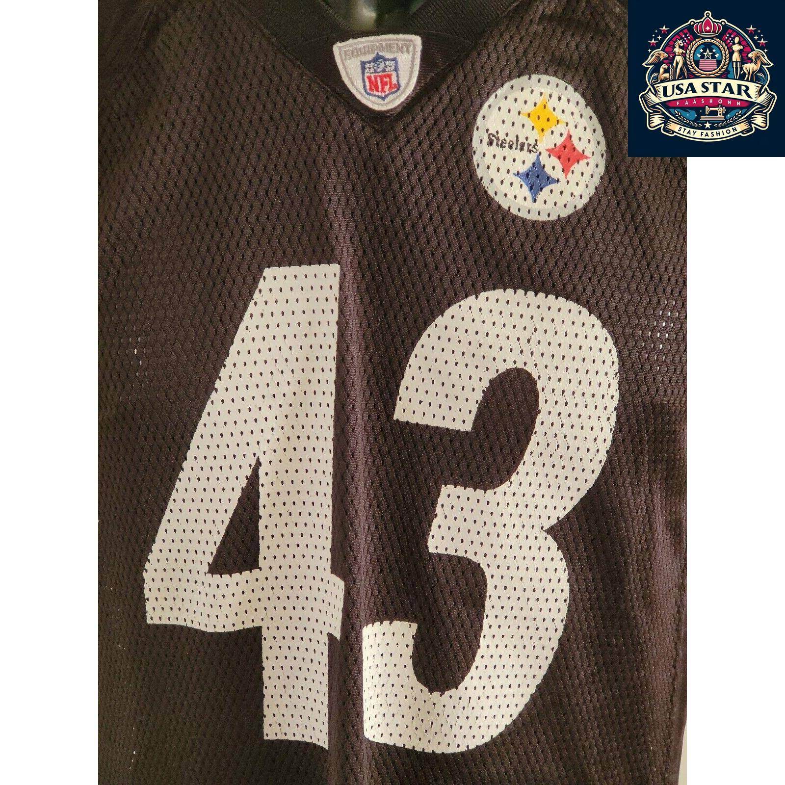 Troy Polamalu 43 Reebok Jersey Youth Large - Official NFL Pittsburgh Steelers Merchandise - USASTARFASHION