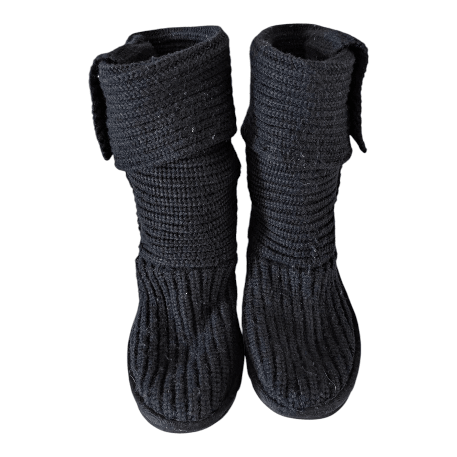 UGG Classic Cardy Knit Boots Black Women’s Size UK 6.5 / EU 39 Excellent Conditi - USASTARFASHION