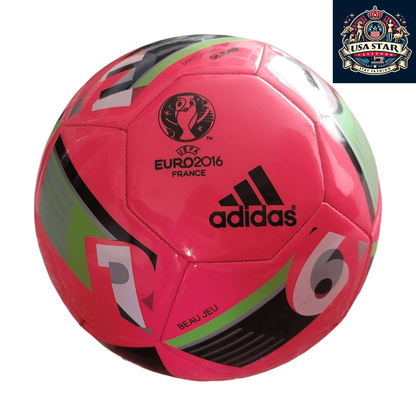 Adidas UEFA Euro 2016 Football Glider Beau Jeu Replica Size 5 Pink Winter Match Ball - USASTARFASHION