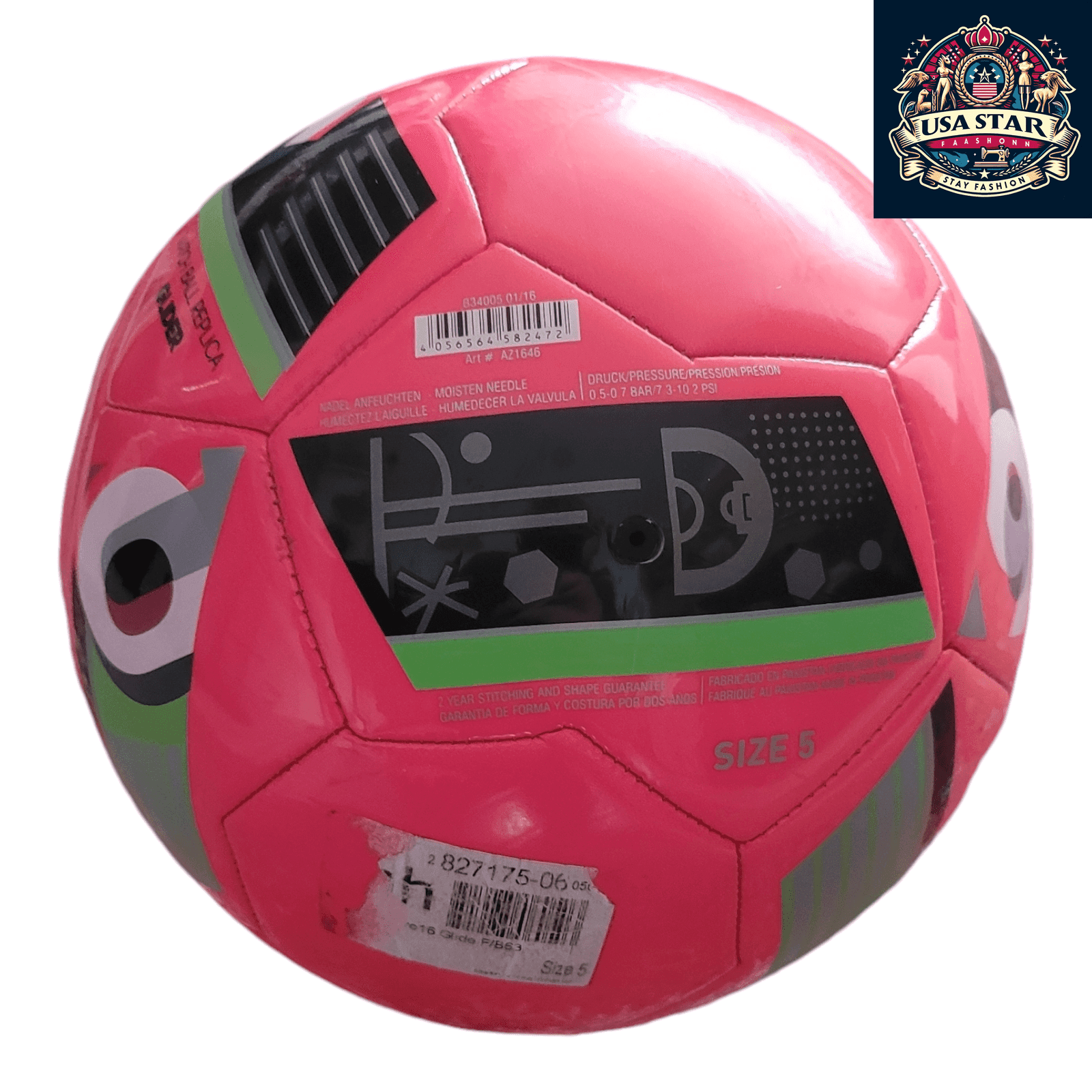 Adidas UEFA Euro 2016 Football Glider Beau Jeu Replica Size 5 Pink Winter Match Ball - USASTARFASHION