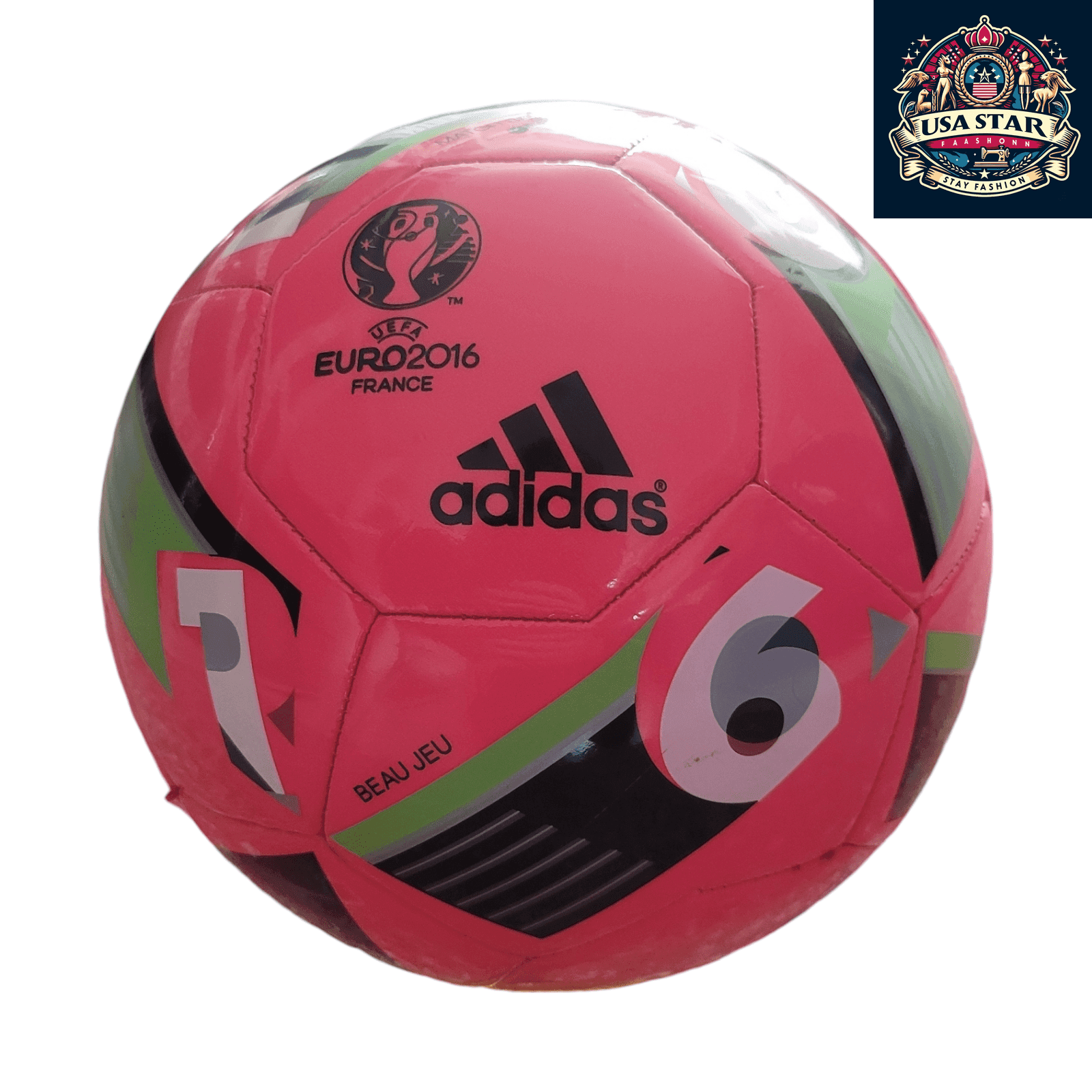 Adidas UEFA Euro 2016 Football Glider Beau Jeu Replica Size 5 Pink Winter Match Ball - USASTARFASHION