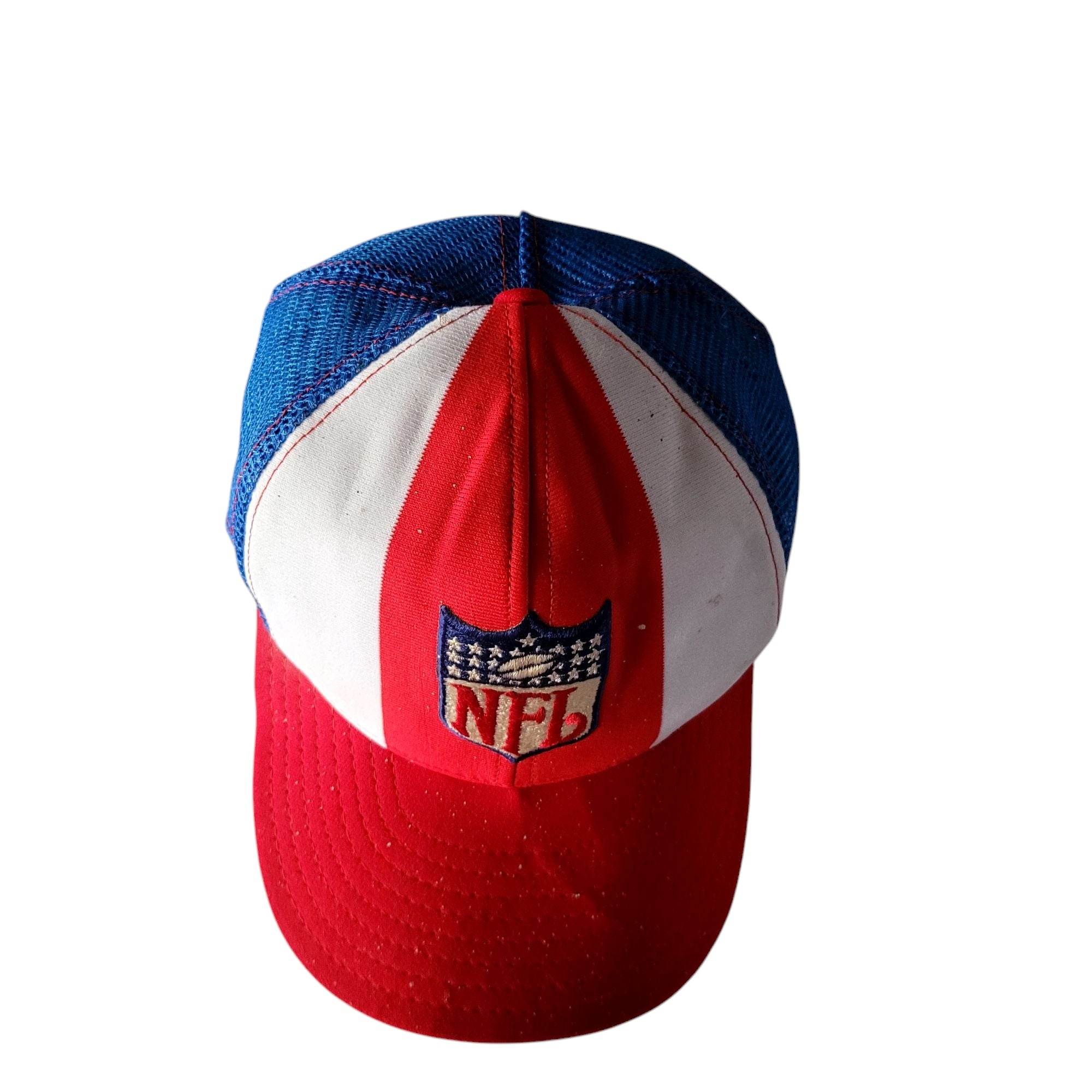 AJD NFL Vintage Trucker Hat - Red, White & Blue - Large - USASTARFASHION