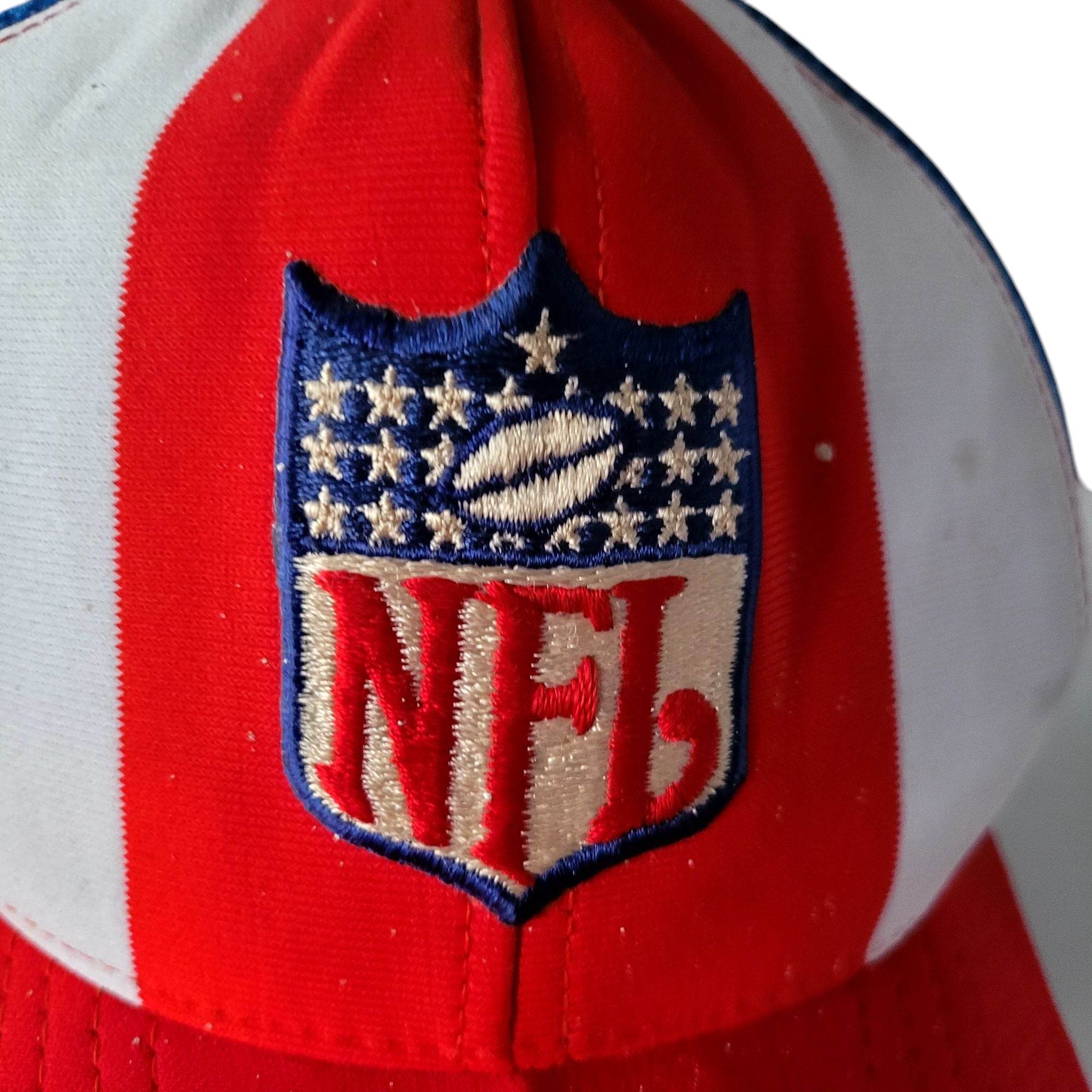 AJD NFL Vintage Trucker Hat - Red, White & Blue - Large - USASTARFASHION